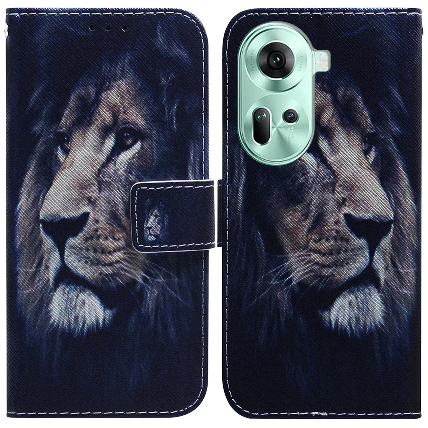 For Oppo Reno11 5G (Global) Wallet Case Pattern Printing Mobile Phone Leather Shell