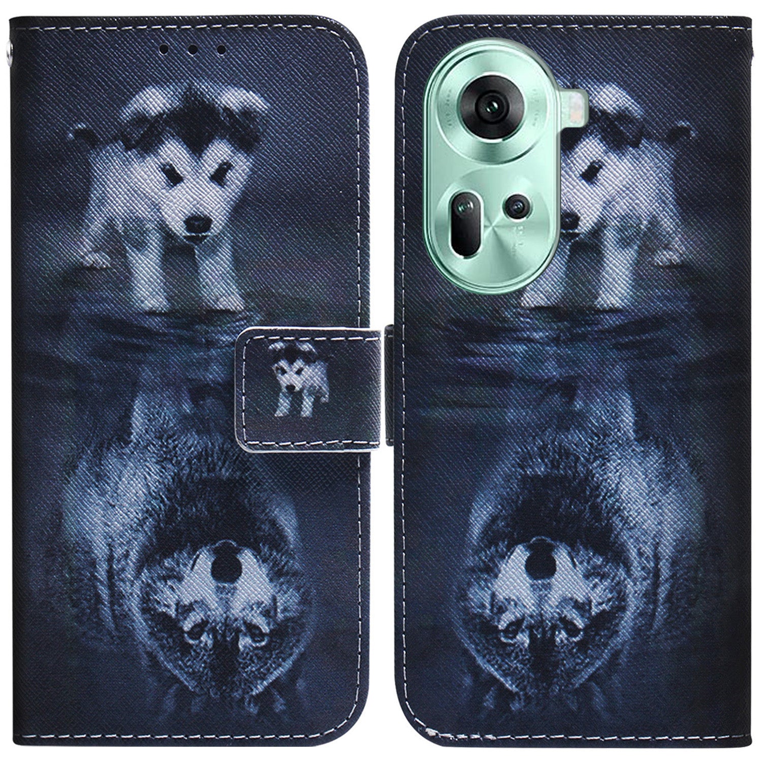 For Oppo Reno11 5G (Global) Wallet Case Pattern Printing Mobile Phone Leather Shell