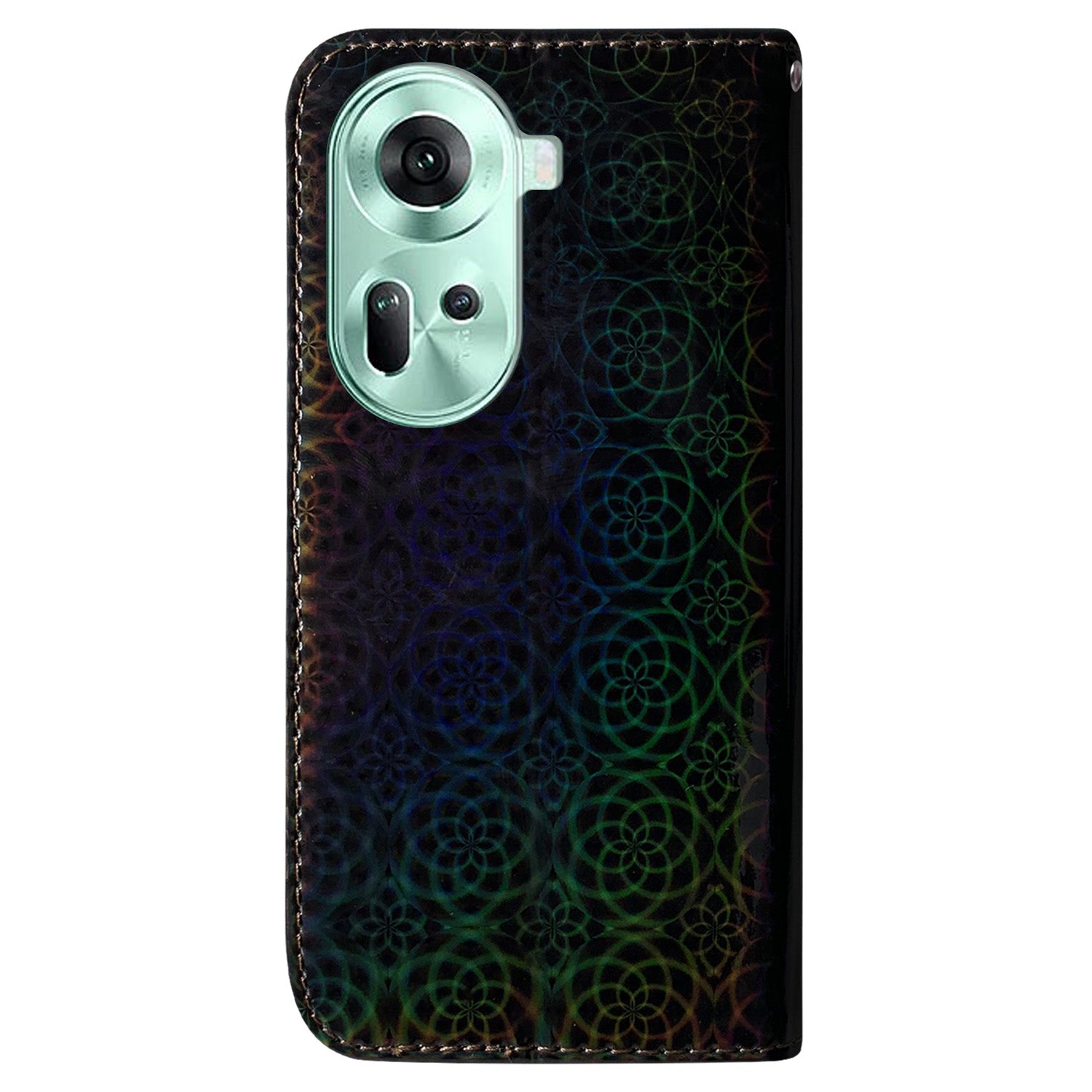 For Oppo Reno11 5G (Global) Phone Case Magnetic Clasp Dazzling Flower Leather Wallet Cover
