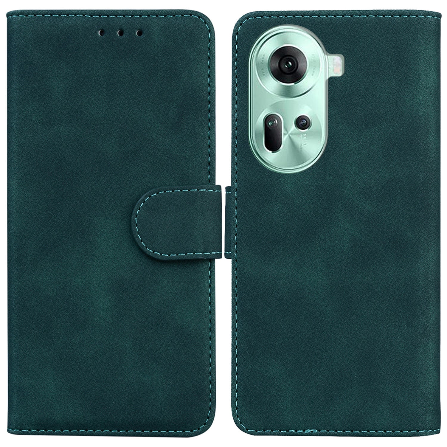 For Oppo Reno11 5G (Global) Cell Phone Cover Shockproof PU Leather+TPU Flip Stand Case