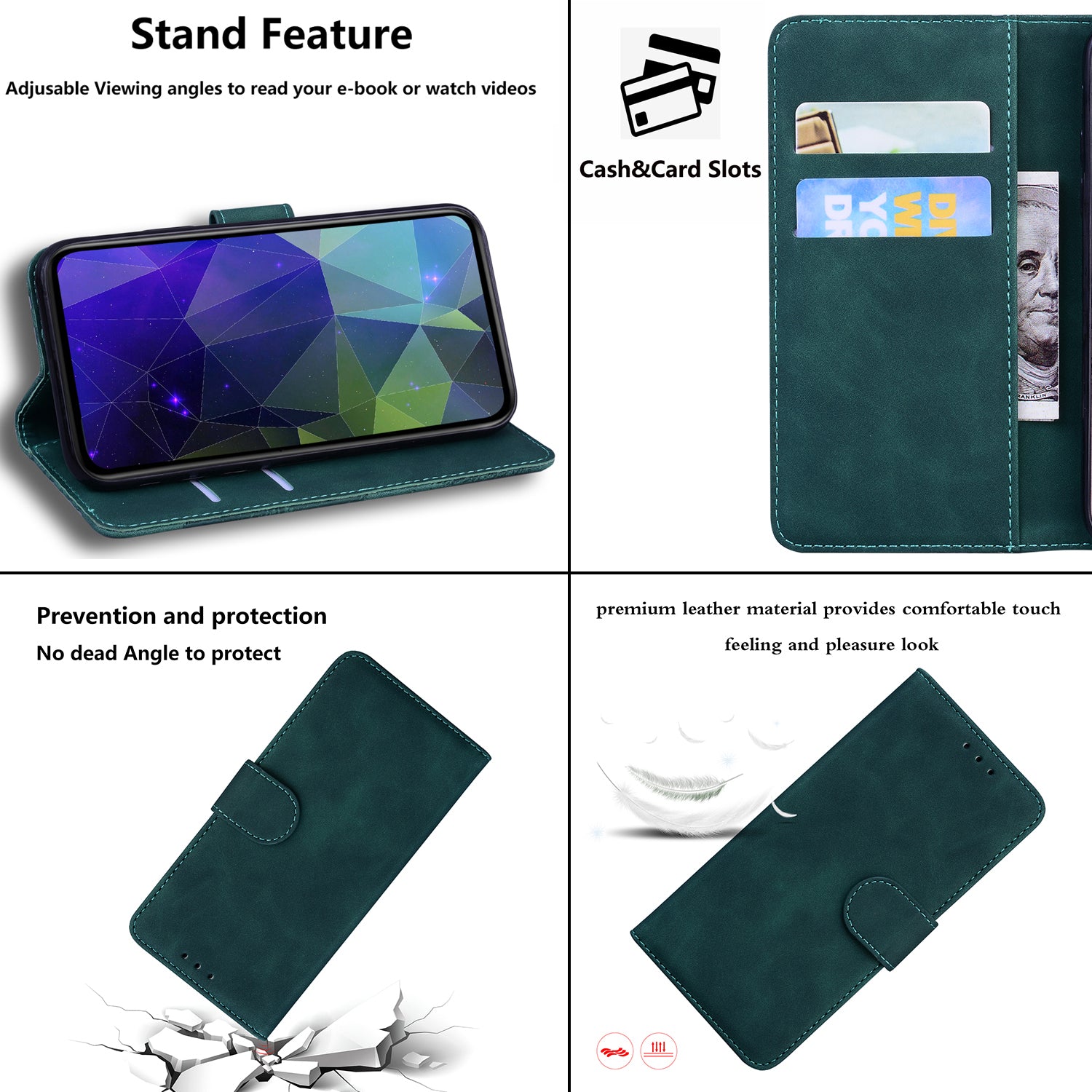 For Oppo Reno11 5G (Global) Cell Phone Cover Shockproof PU Leather+TPU Flip Stand Case