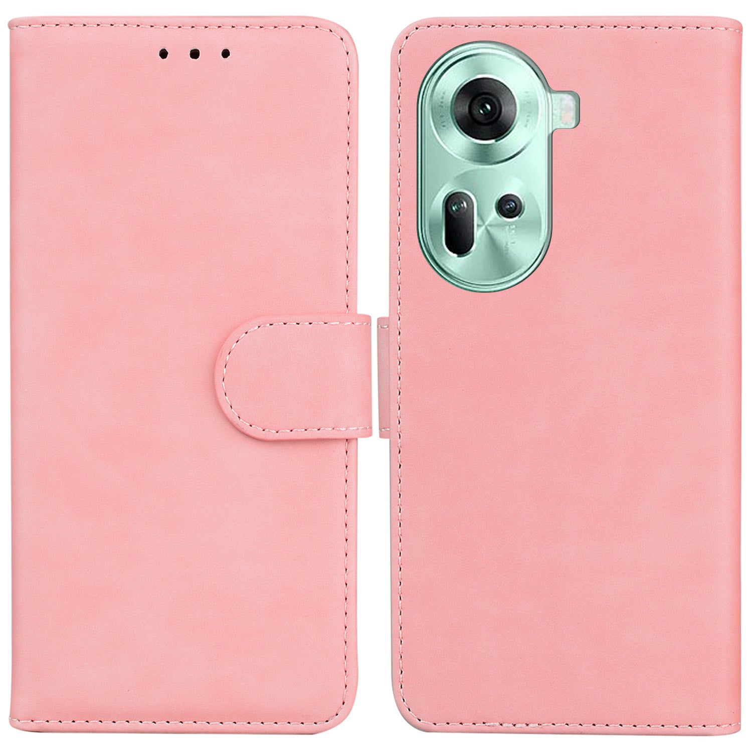 For Oppo Reno11 5G (Global) Cell Phone Cover Shockproof PU Leather+TPU Flip Stand Case