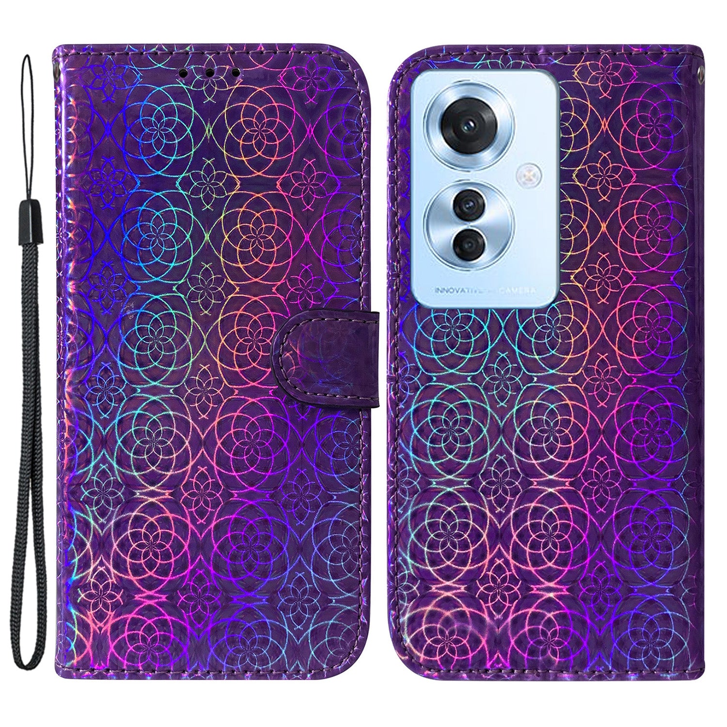 For Oppo Reno11 F 5G / F25 Pro 5G PU Leather+TPU Phone Case Dazzling Flower Wallet Cover