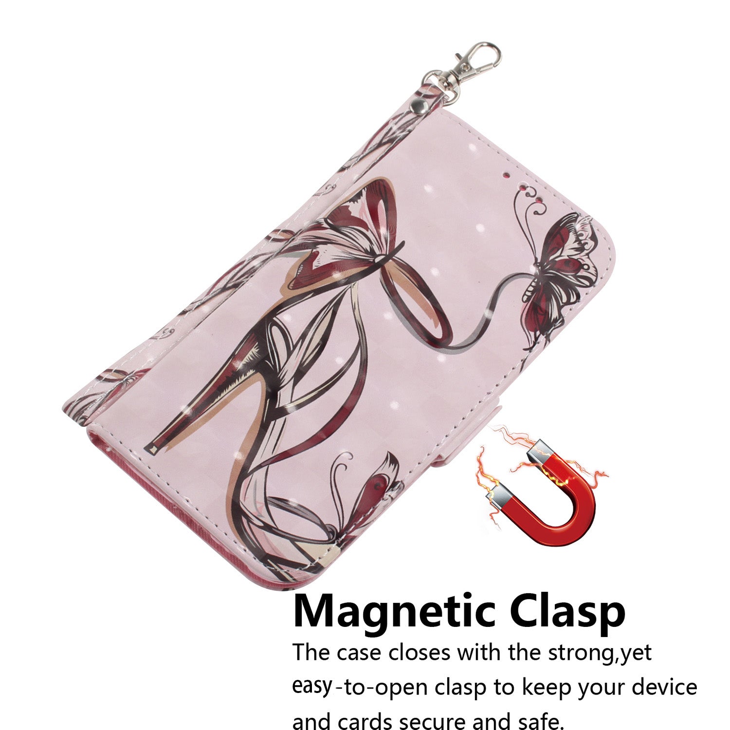 For Oppo Reno11 5G (Global) Case Pattern Printed Anti-Scratch Leather Phone Cover with Strap