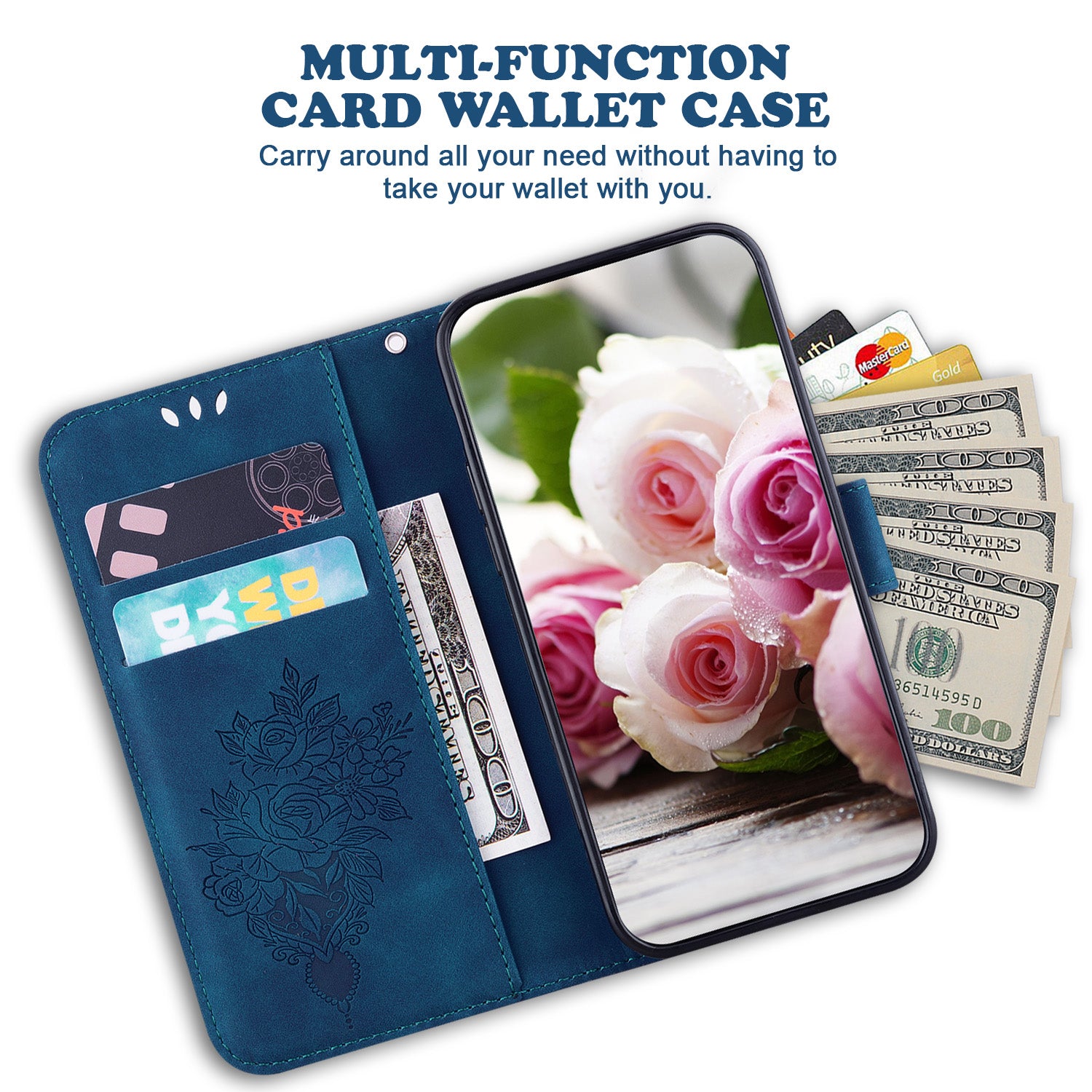 For Oppo Reno11 5G (Global) Case Wallet Design Flower Pattern PU Leather Phone Cover