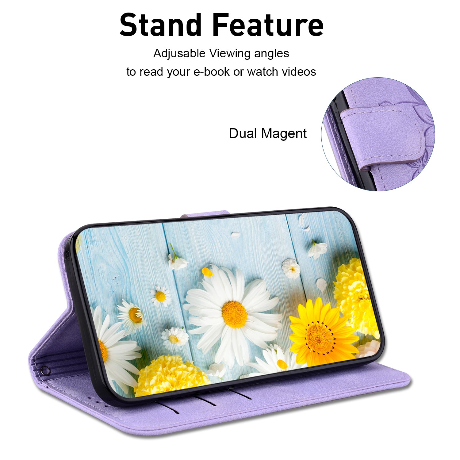 For Oppo Reno11 5G (Global) Case Flower Imprint Leather Wallet Shockproof Smartphone Cover