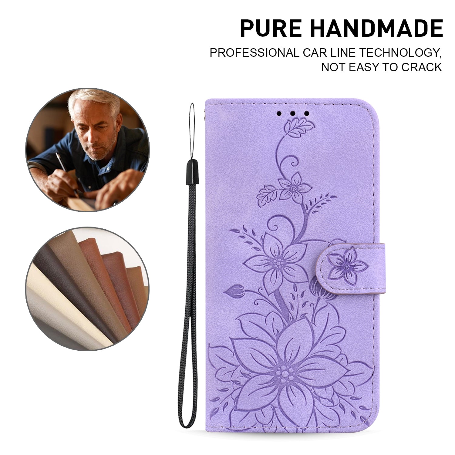 For Oppo Reno11 5G (Global) Case Flower Imprint Leather Wallet Shockproof Smartphone Cover