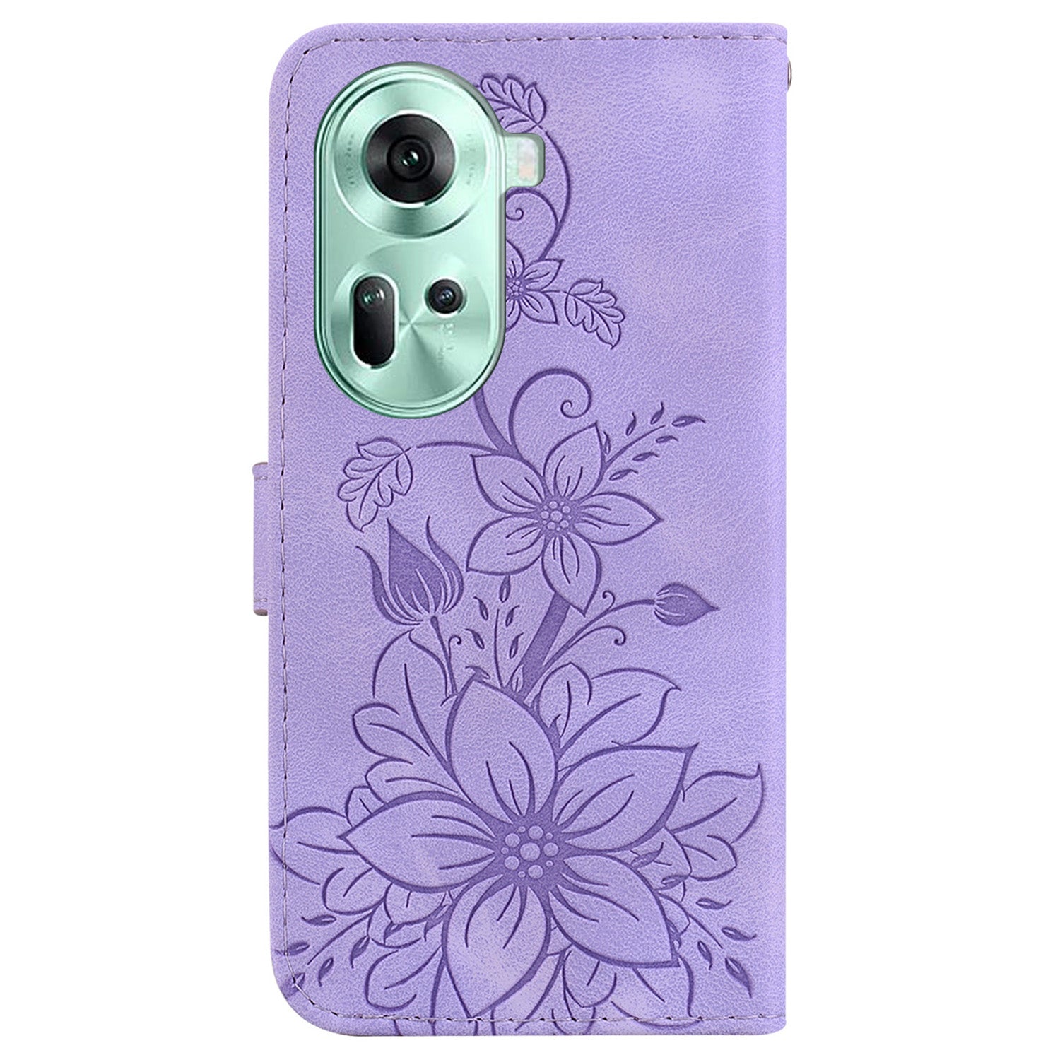 For Oppo Reno11 5G (Global) Case Flower Imprint Leather Wallet Shockproof Smartphone Cover