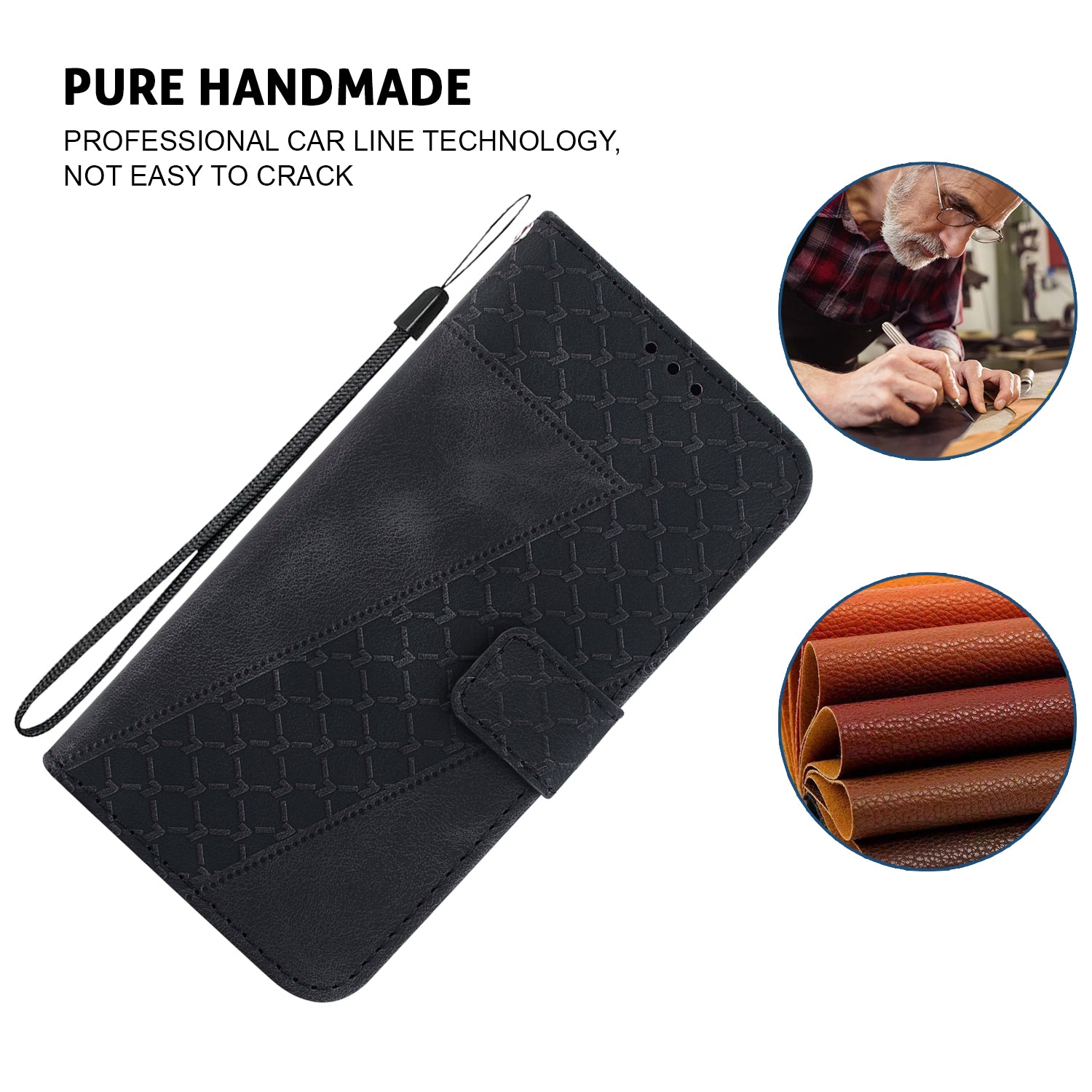 For Oppo Reno11 5G (Global) Cell Phone Case 7-Shape Imprinted Shockproof Leather Wallet Cover