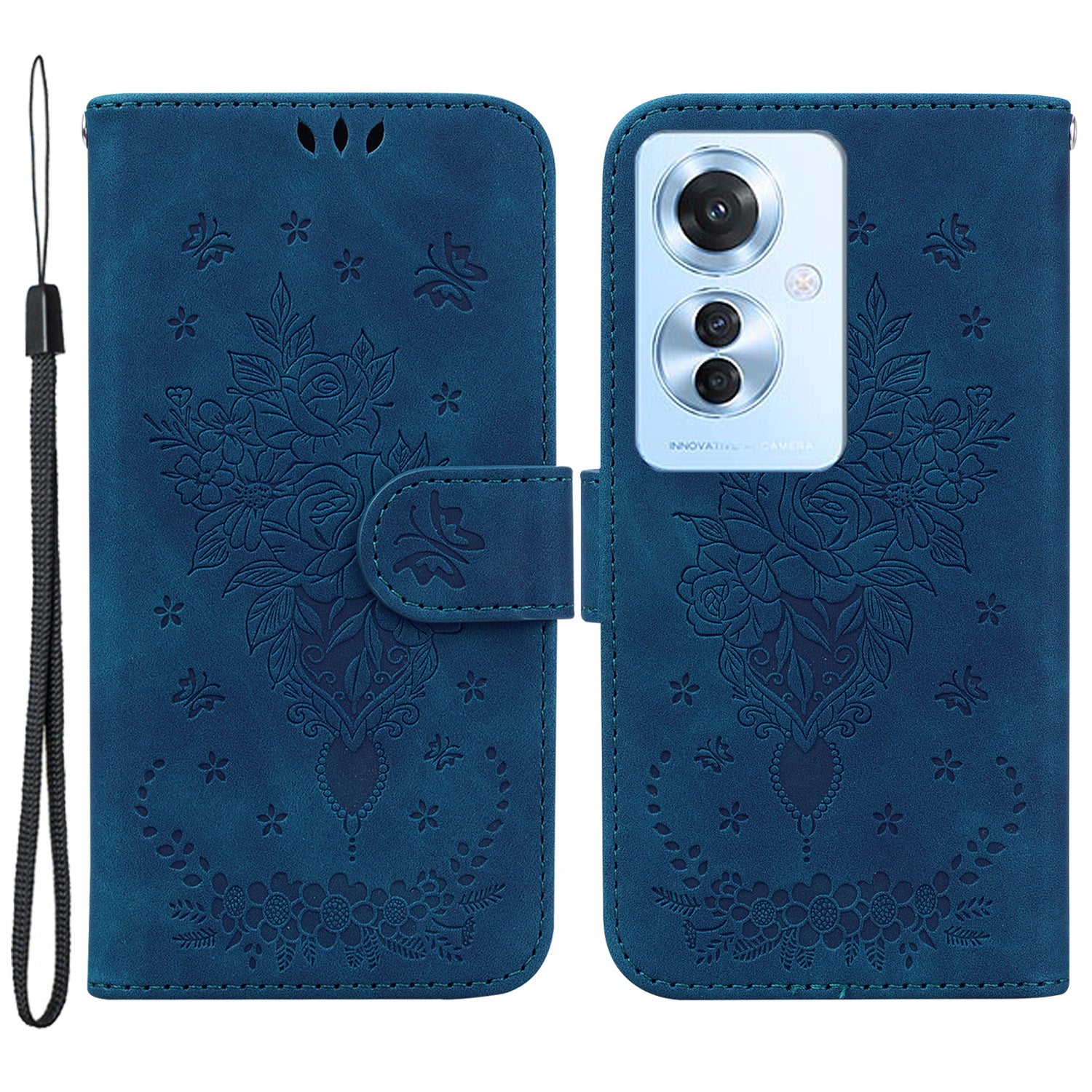 For Oppo Reno11 F 5G / F25 Pro 5G Case Bump Proof Flower Pattern PU Leather Phone Cover