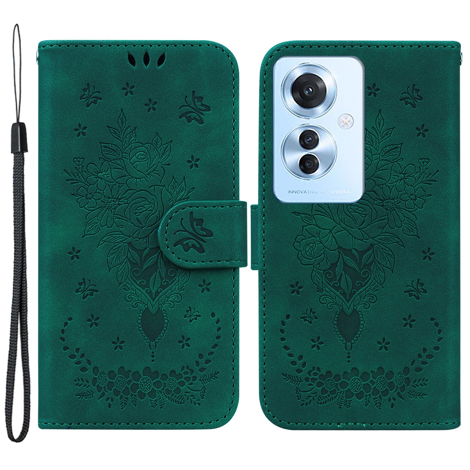For Oppo Reno11 F 5G / F25 Pro 5G Case Bump Proof Flower Pattern PU Leather Phone Cover