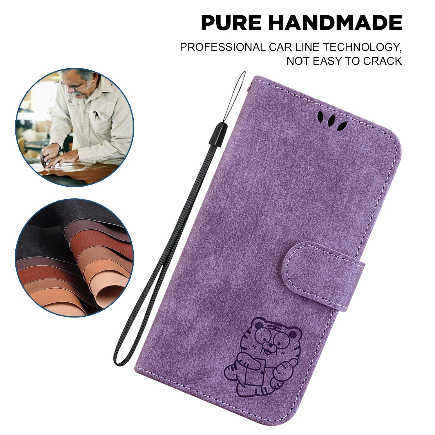 For Oppo Reno11 F 5G / F25 Pro 5G Cell Phone Case Lovely Tiger Imprinted Leather Anti-scratch Cover