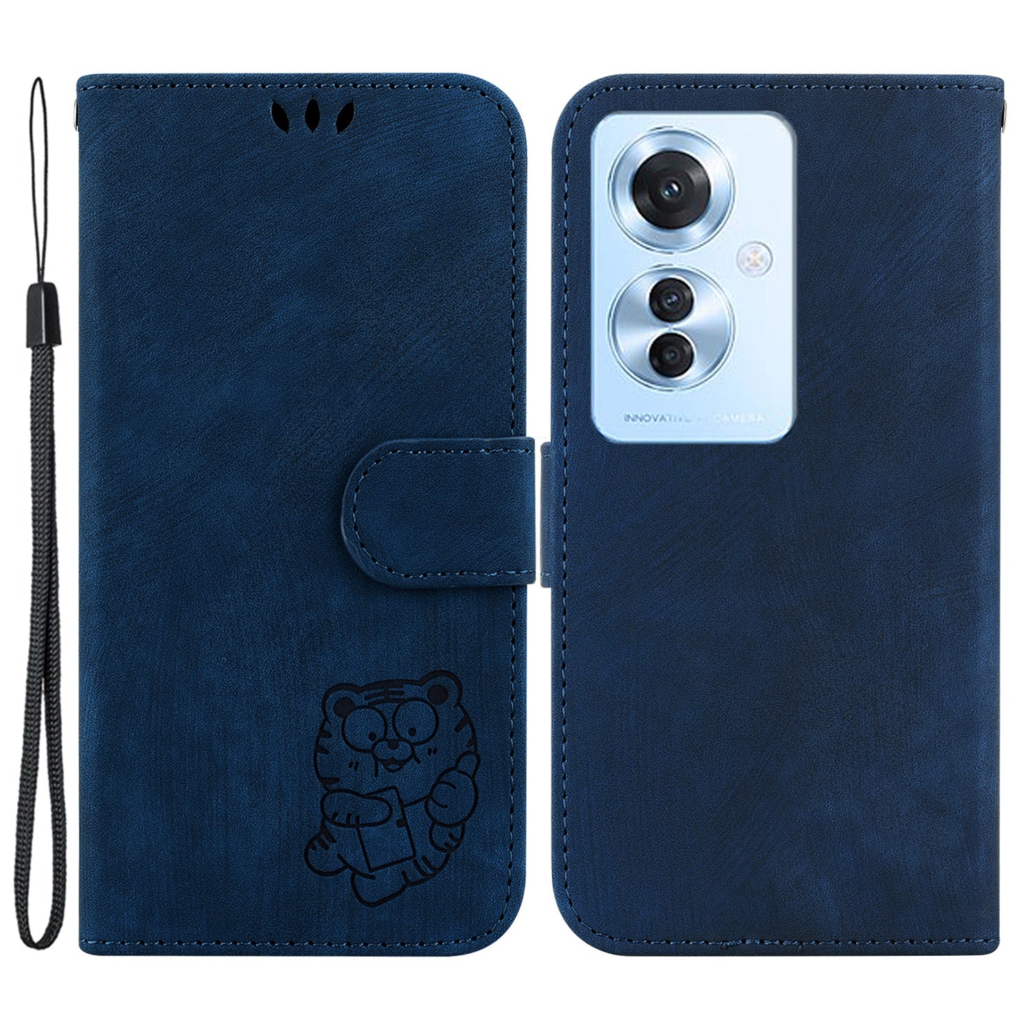 For Oppo Reno11 F 5G / F25 Pro 5G Cell Phone Case Lovely Tiger Imprinted Leather Anti-scratch Cover