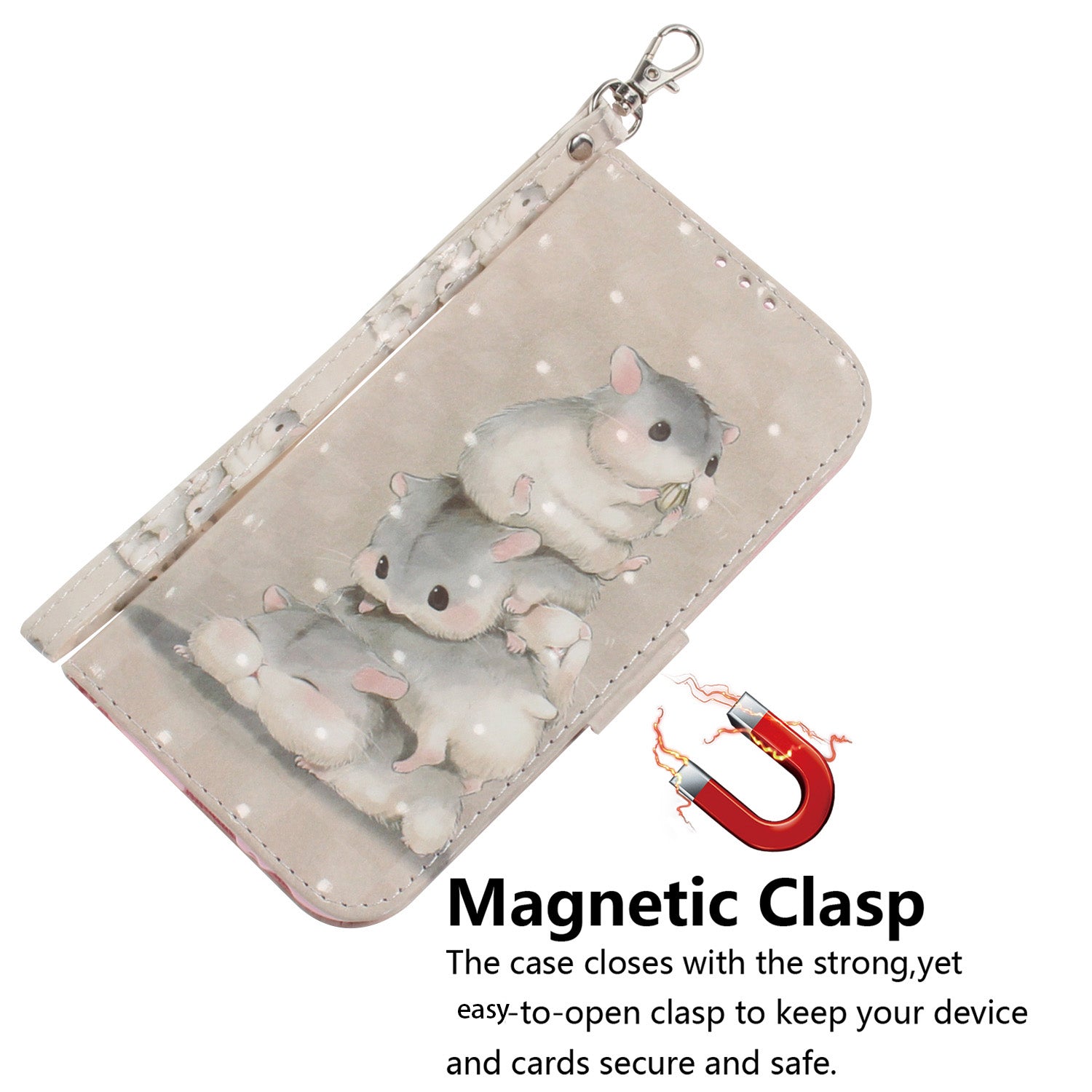 For Oppo Reno11 F 5G / F25 Pro 5G Shockproof Case with Strap, Pattern Printed Leather Phone Cover