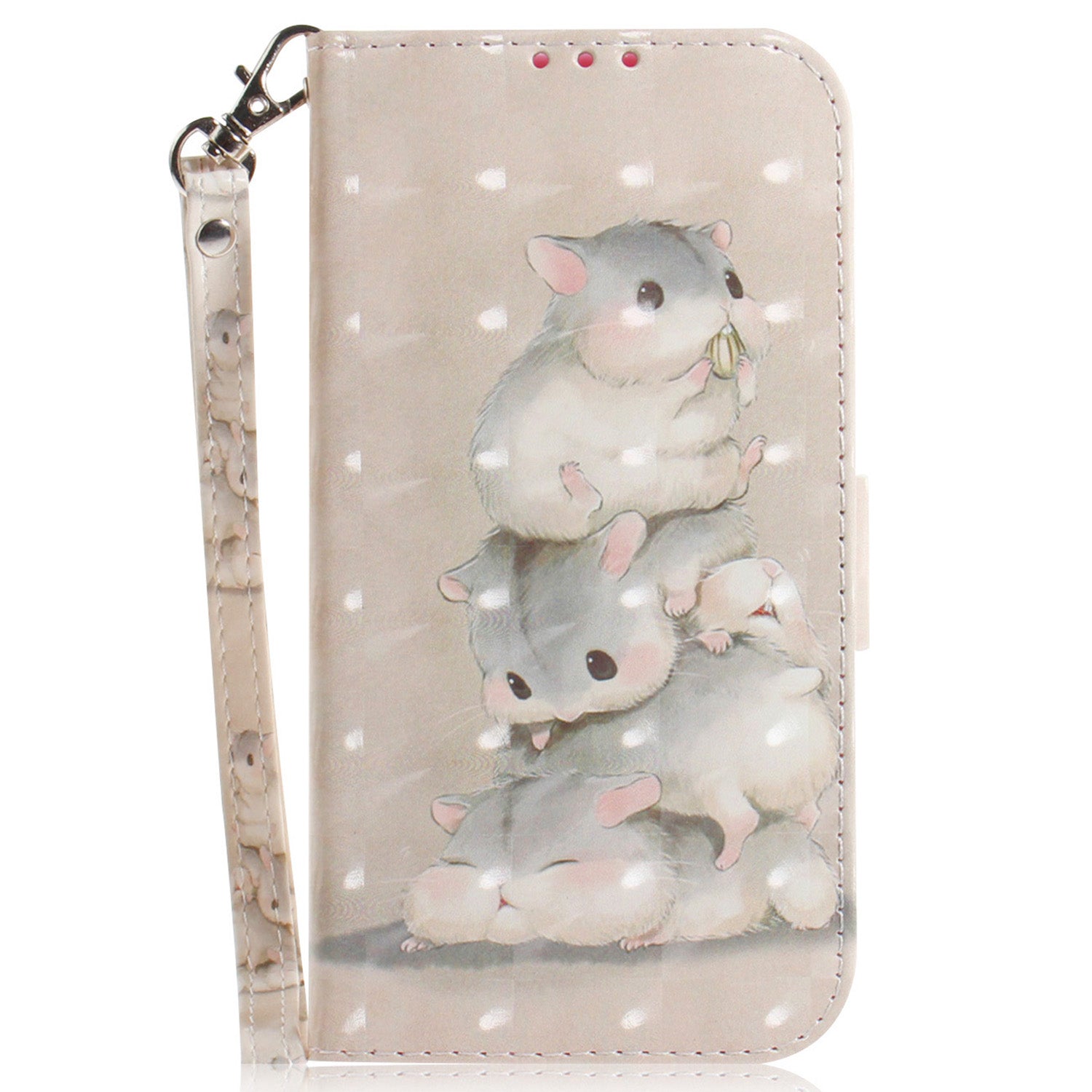 For Oppo Reno11 F 5G / F25 Pro 5G Shockproof Case with Strap, Pattern Printed Leather Phone Cover