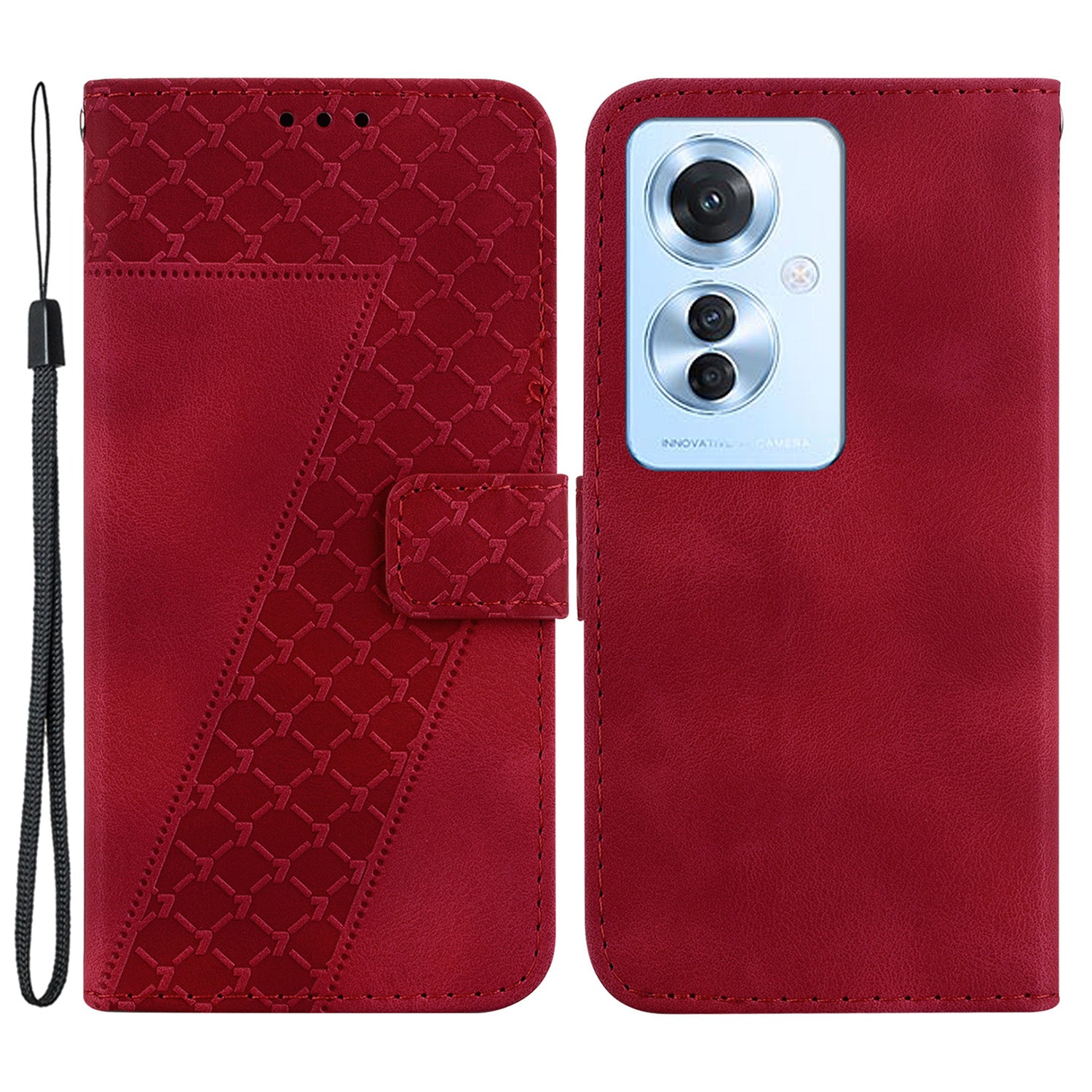 For Oppo Reno11 F 5G / F25 Pro 5G Case 7-Shape Pattern Leather Wallet Protective Cover with Stand