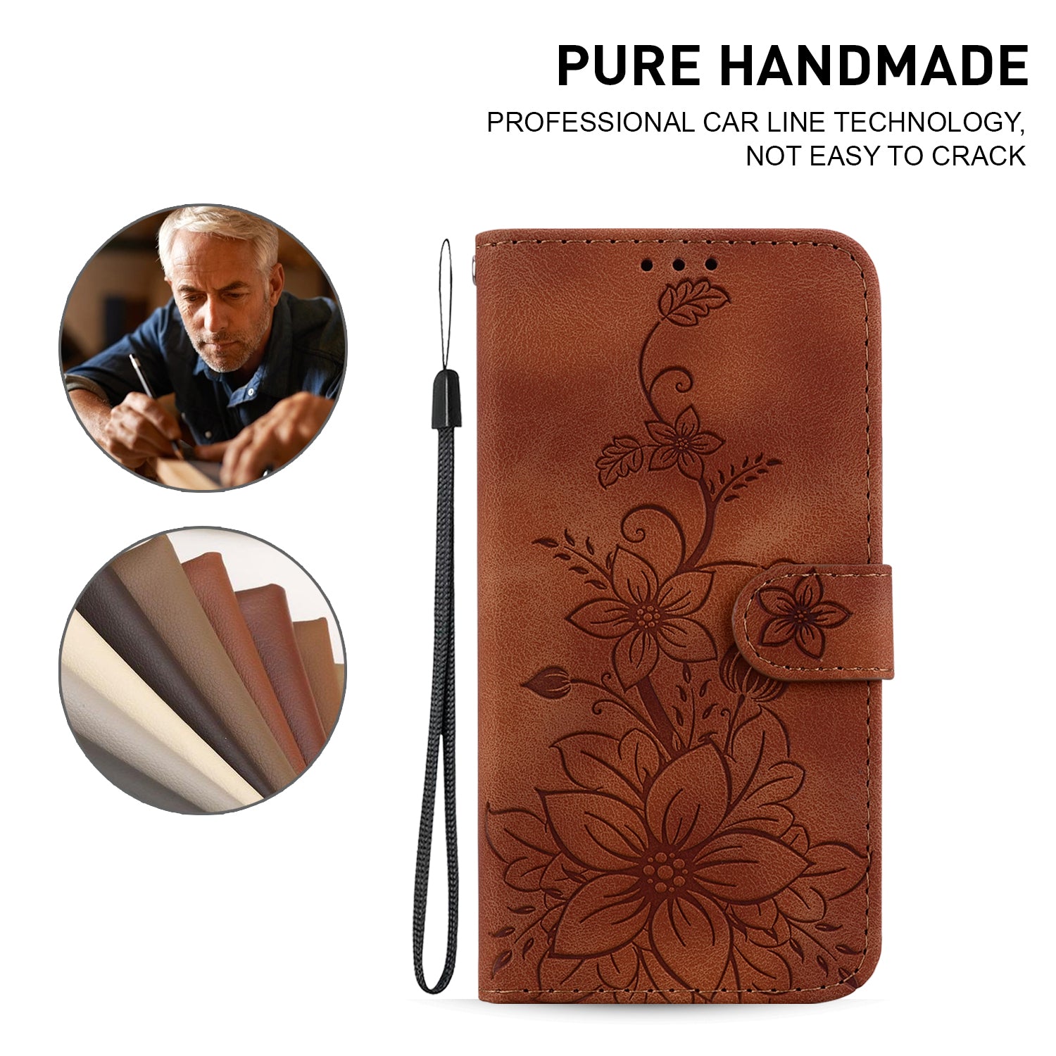 For Oppo Reno11 F 5G / F25 Pro 5G Case Phone Leather Wallet Lily Flower Imprint Full Protection Shell