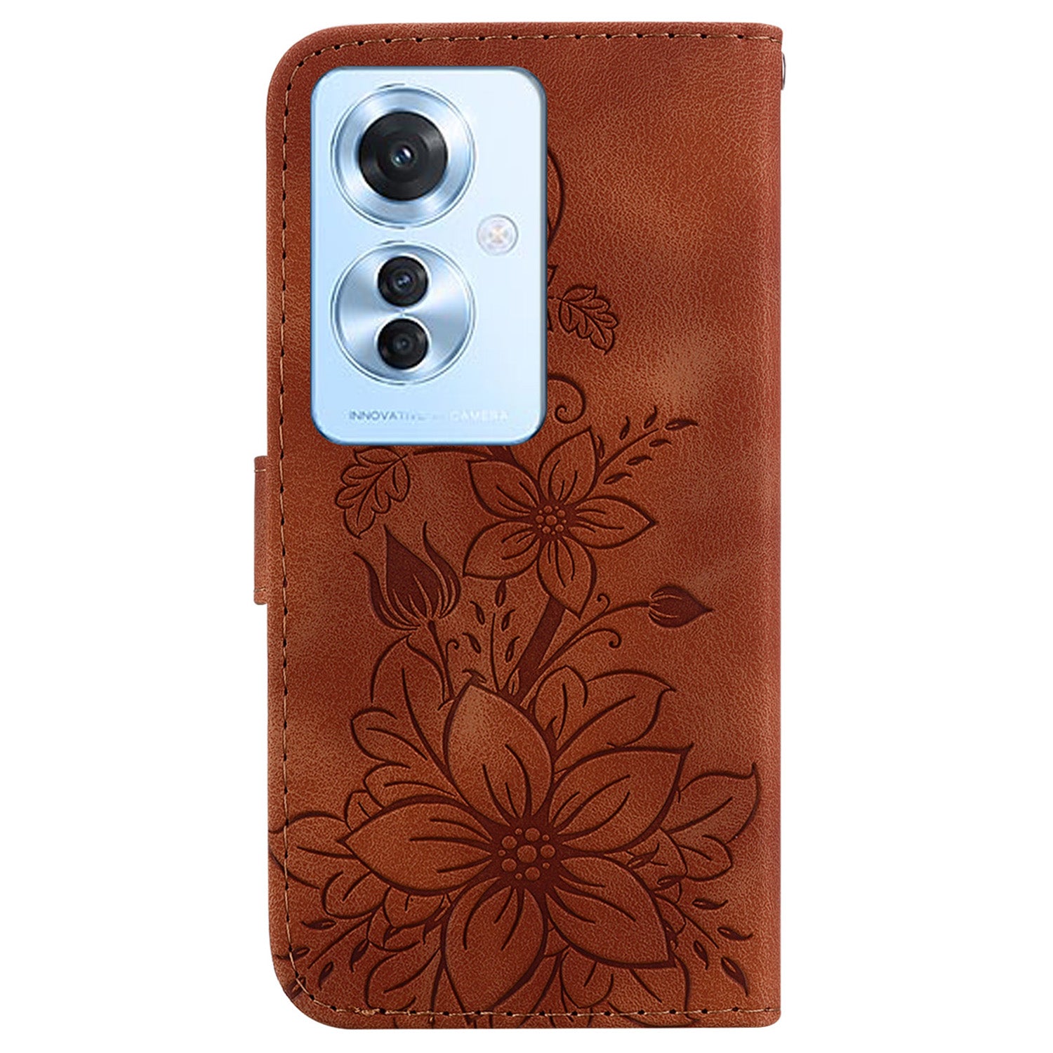 For Oppo Reno11 F 5G / F25 Pro 5G Case Phone Leather Wallet Lily Flower Imprint Full Protection Shell