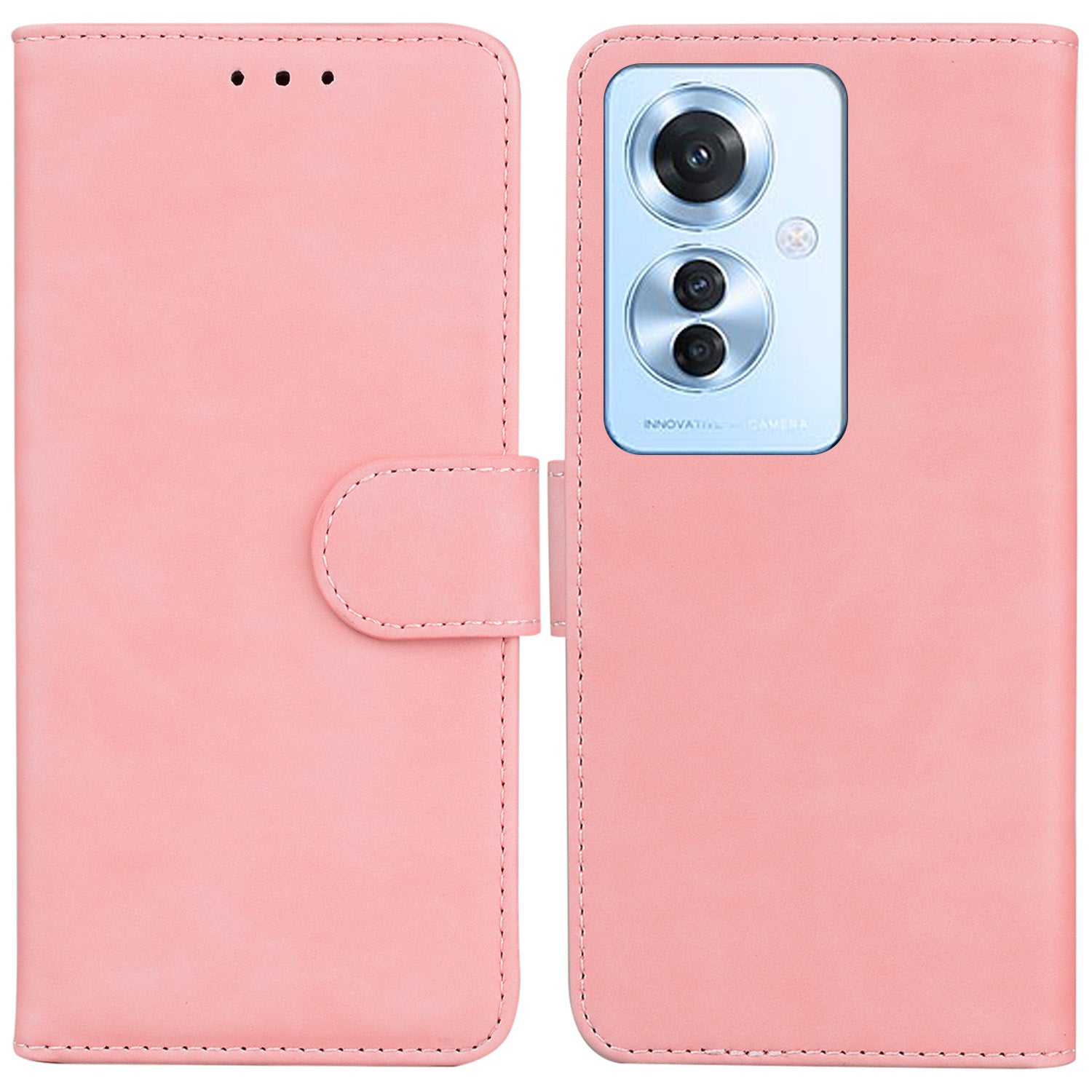 For Oppo Reno11 F 5G / F25 Pro 5G Case Solid Color PU Leather Stand Wallet Mobile Phone Cover