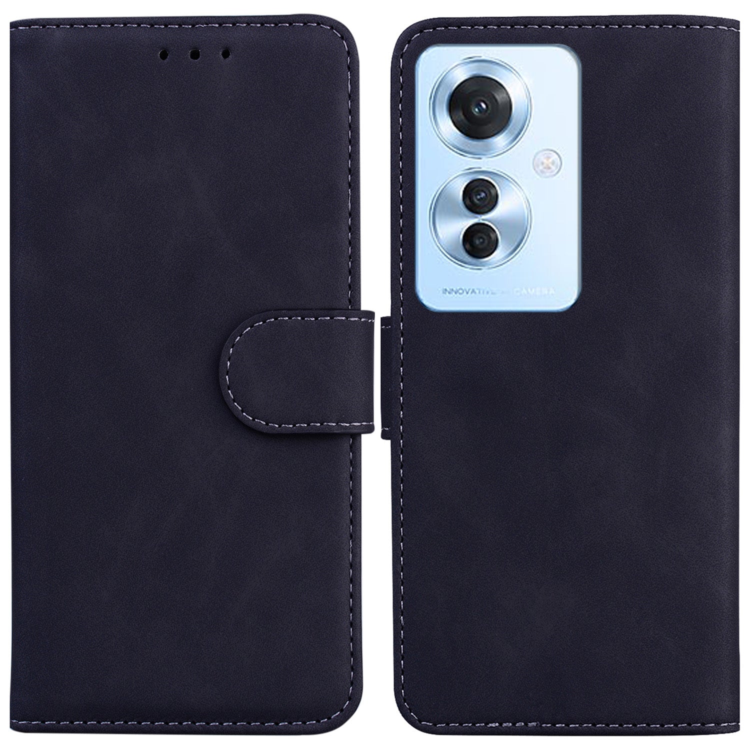 For Oppo Reno11 F 5G / F25 Pro 5G Case Solid Color PU Leather Stand Wallet Mobile Phone Cover