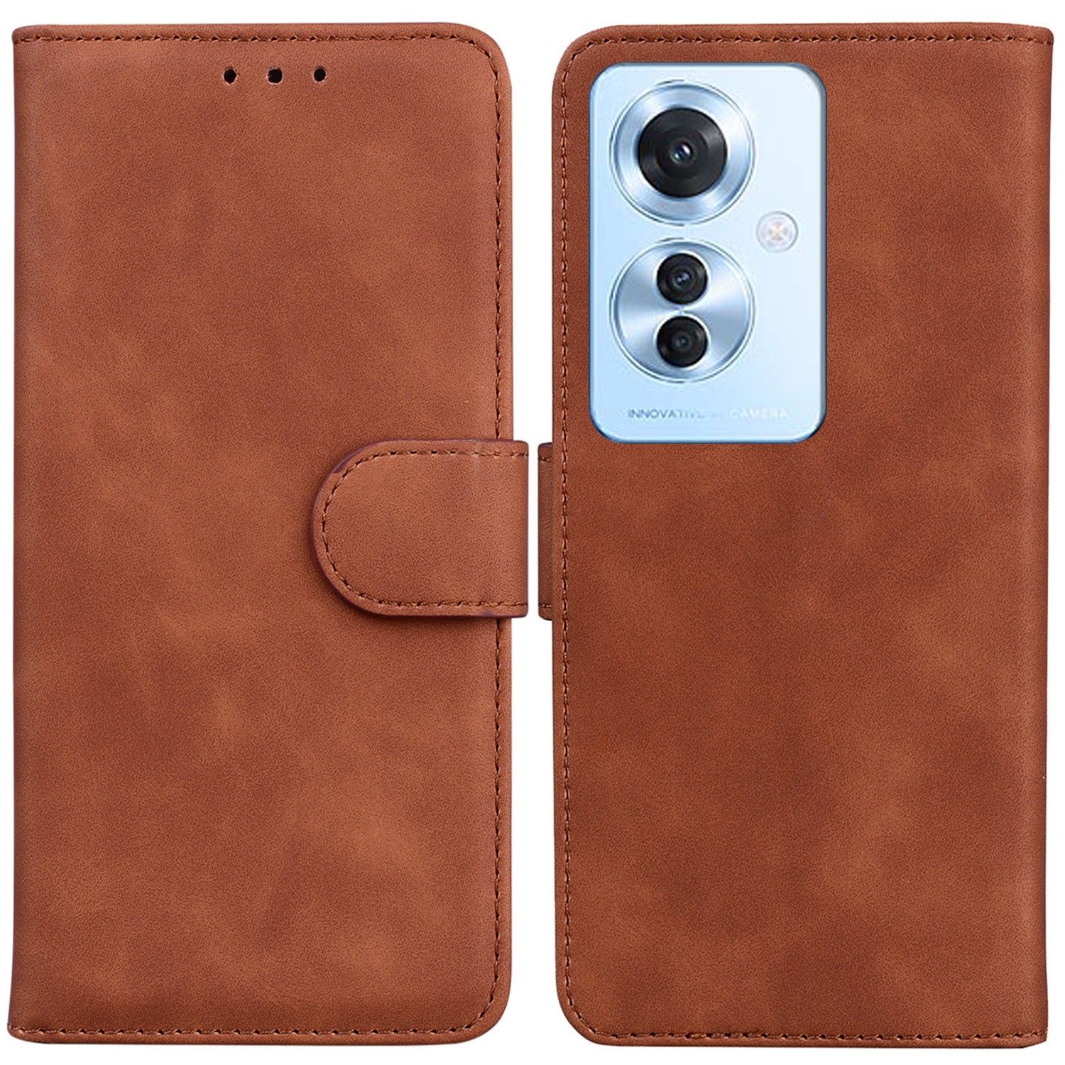 For Oppo Reno11 F 5G / F25 Pro 5G Case Solid Color PU Leather Stand Wallet Mobile Phone Cover