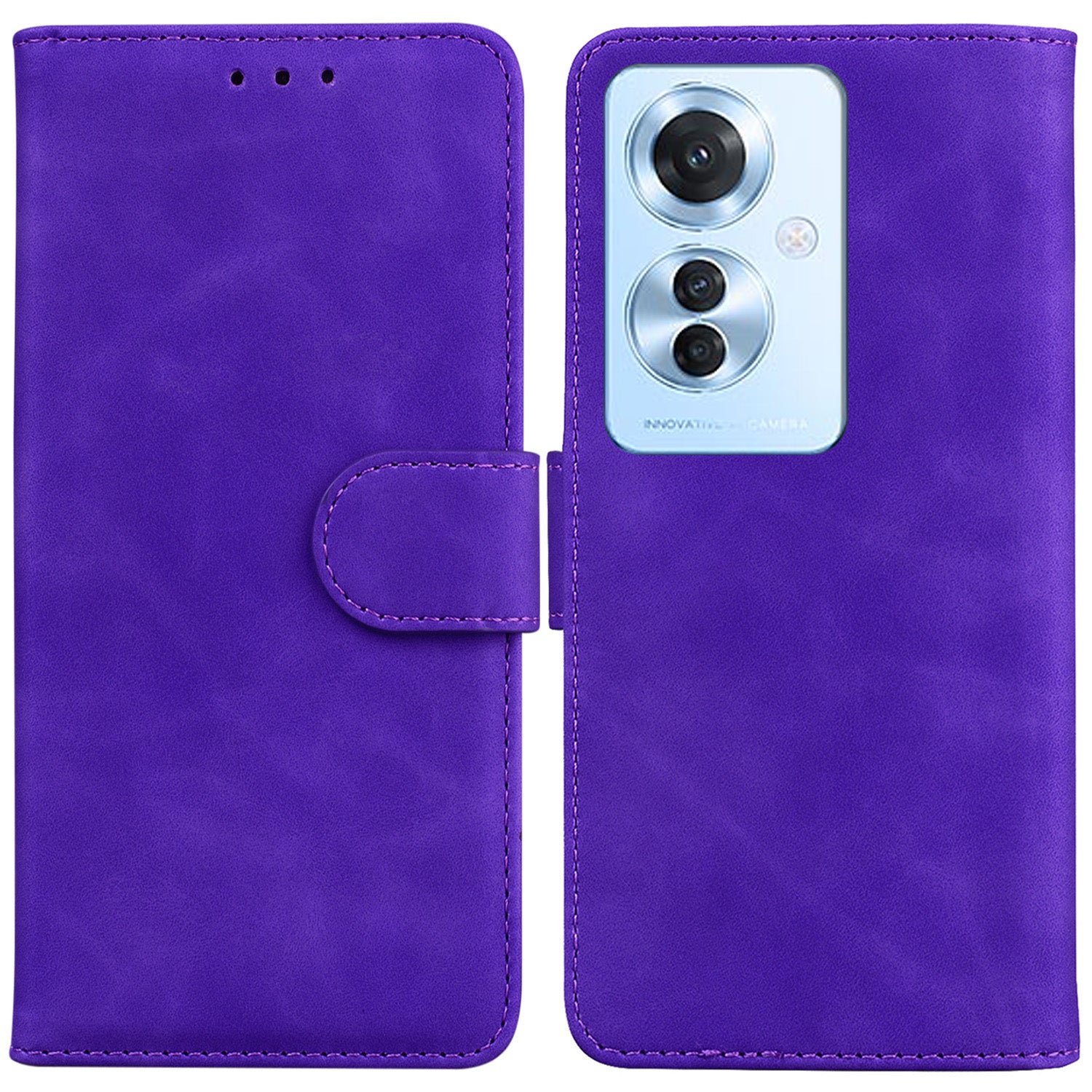 For Oppo Reno11 F 5G / F25 Pro 5G Case Solid Color PU Leather Stand Wallet Mobile Phone Cover