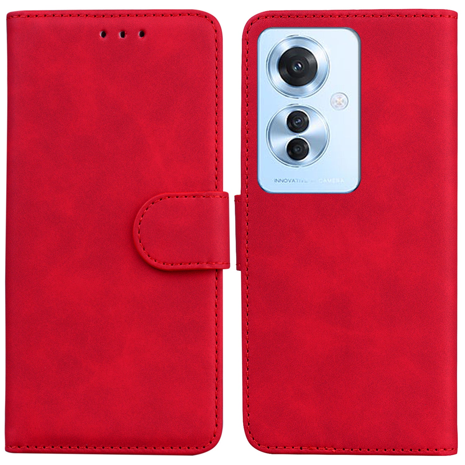 For Oppo Reno11 F 5G / F25 Pro 5G Case Solid Color PU Leather Stand Wallet Mobile Phone Cover