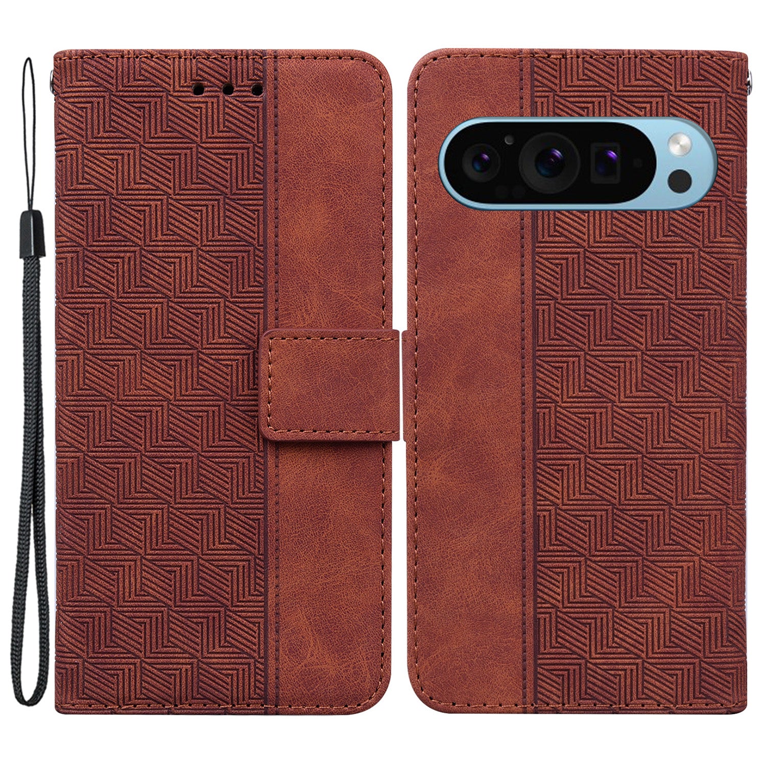 For Google Pixel 9 Case PU Leather Shockproof Imprinted Flip Phone Cover with Wallet Stand