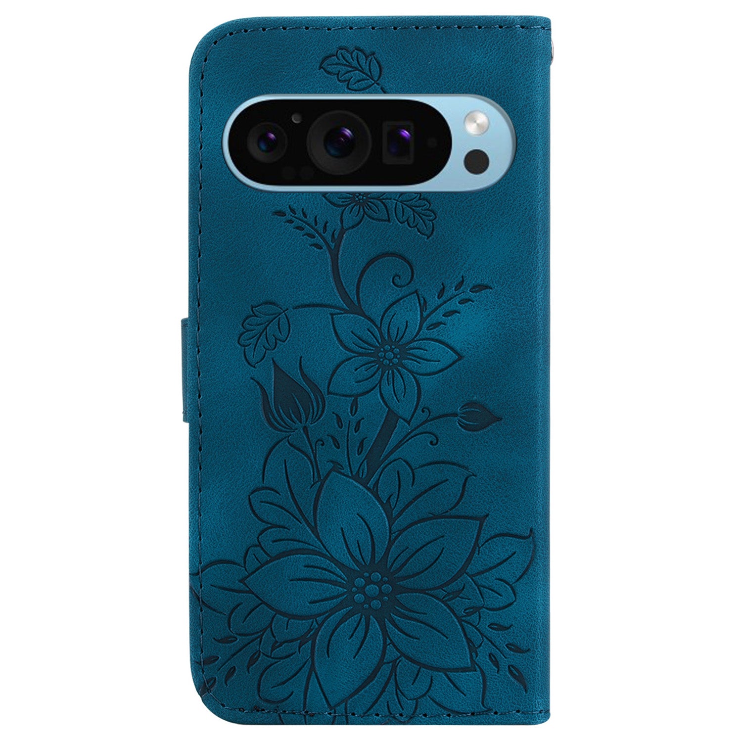 For Google Pixel 9 Leather Case Lily Flower Imprint Full Protection Wallet Phone Shell