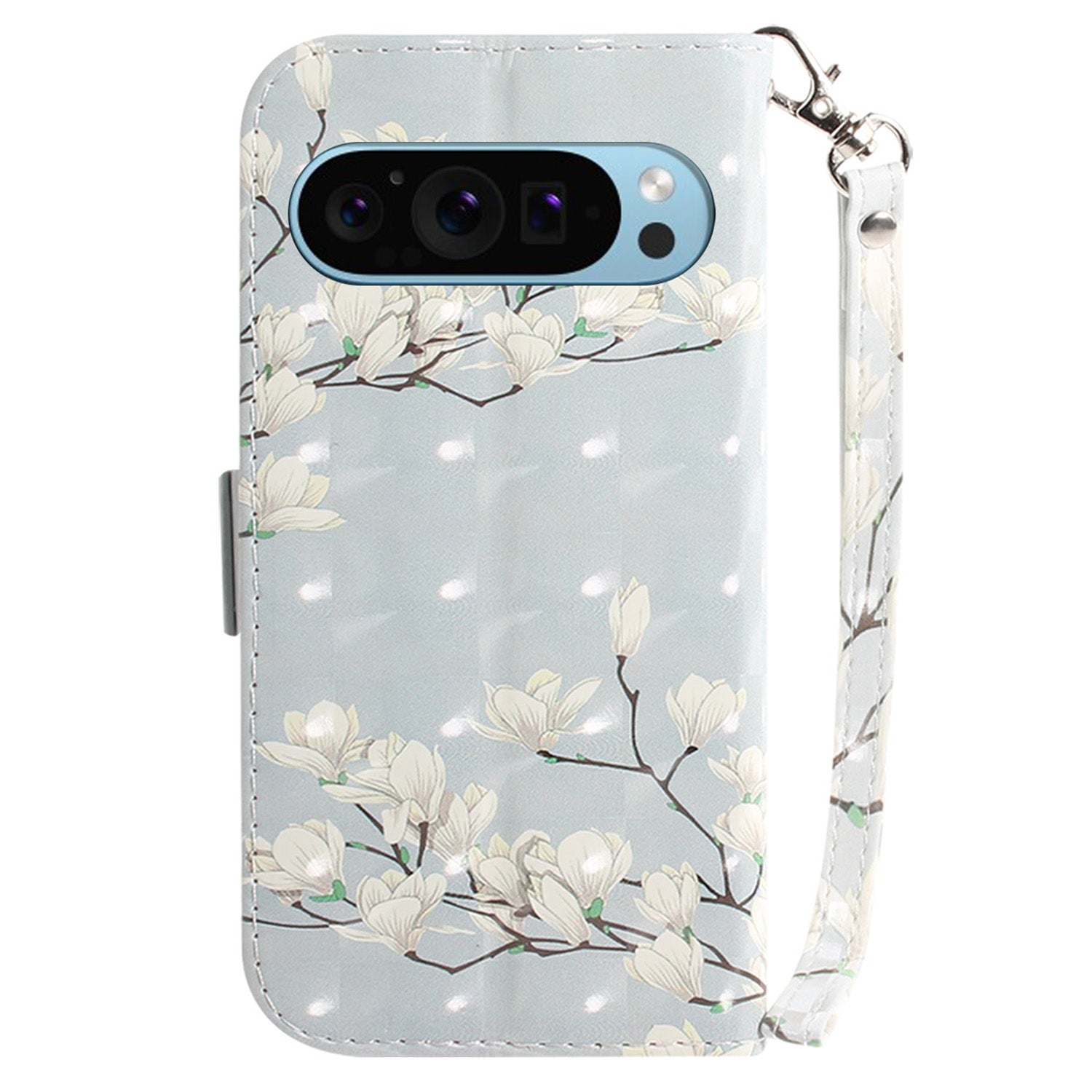 For Google Pixel 9 Phone Case Pattern Printed Anti-Drop Leather Folio Flip Cover with Strap