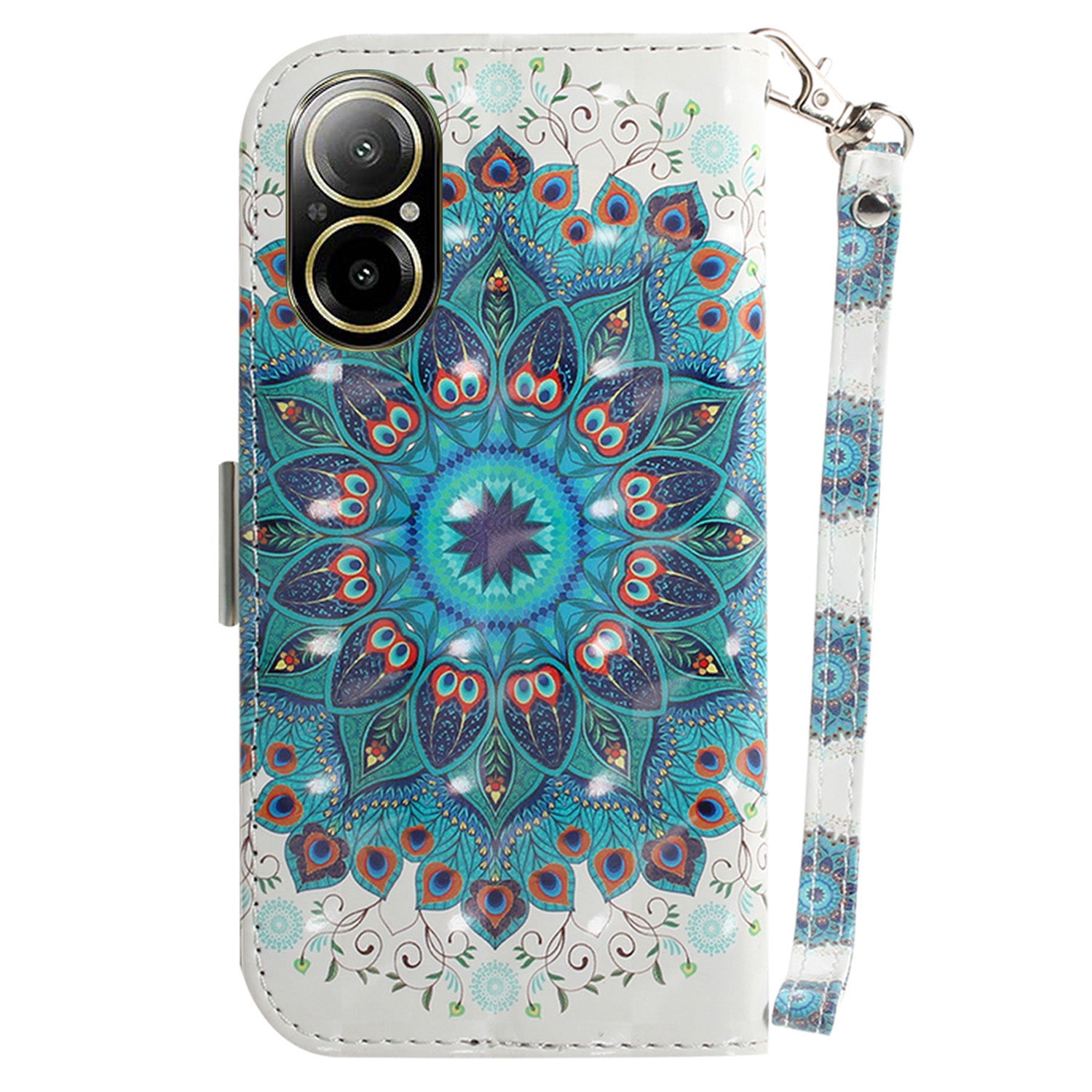 For Realme C67 4G Case Pattern Printing Shockproof Leather Phone Cover with Strap