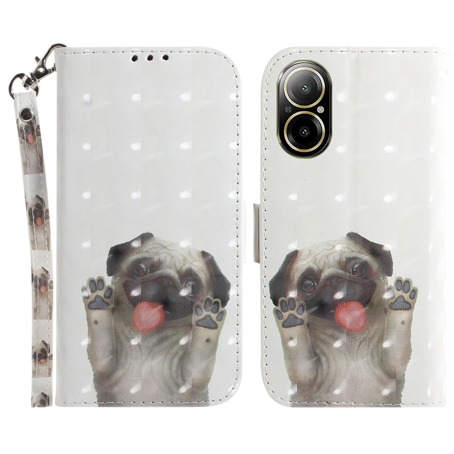 For Realme C67 4G Case Pattern Printing Shockproof Leather Phone Cover with Strap