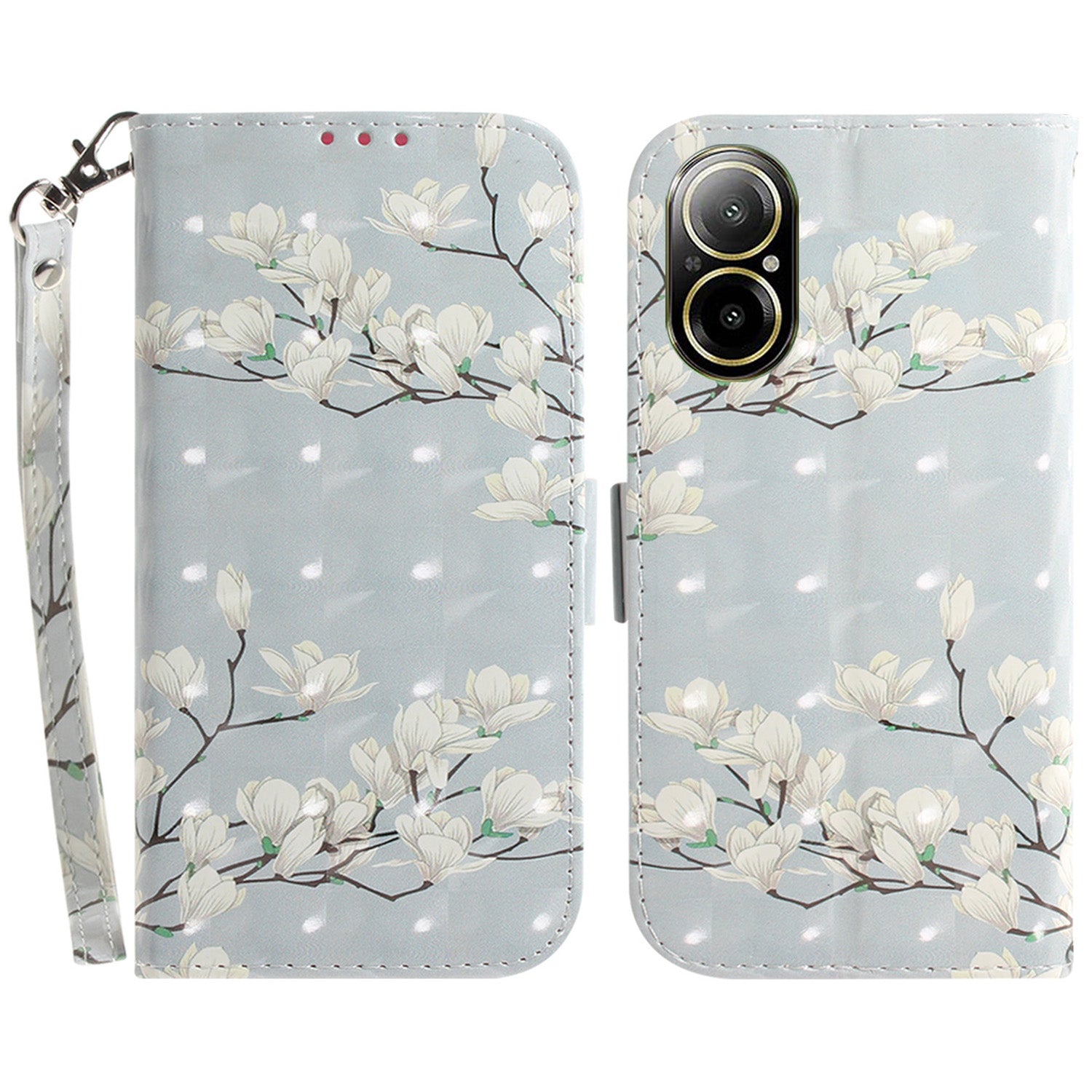 For Realme C67 4G Case Pattern Printing Shockproof Leather Phone Cover with Strap