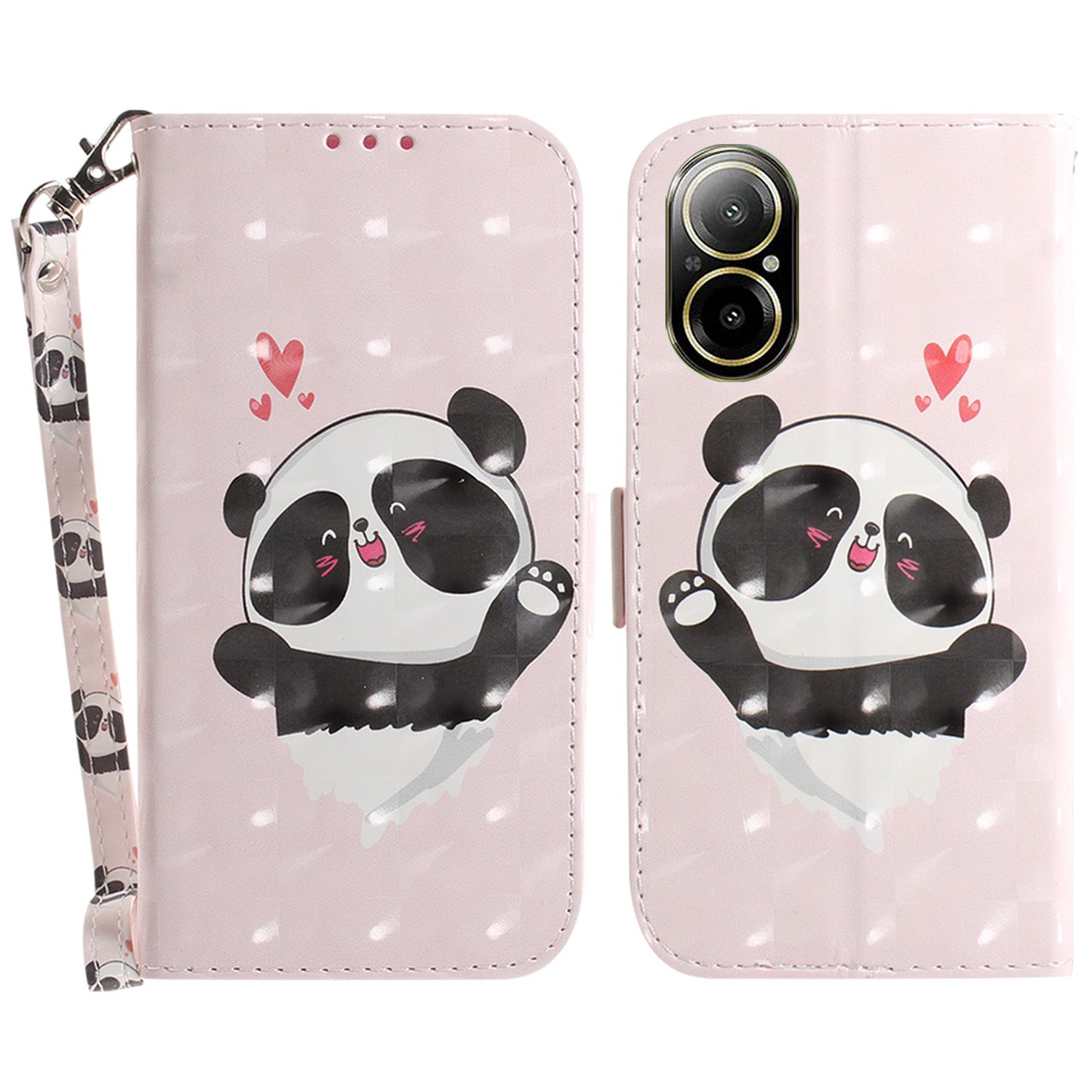 For Realme C67 4G Case Pattern Printing Shockproof Leather Phone Cover with Strap