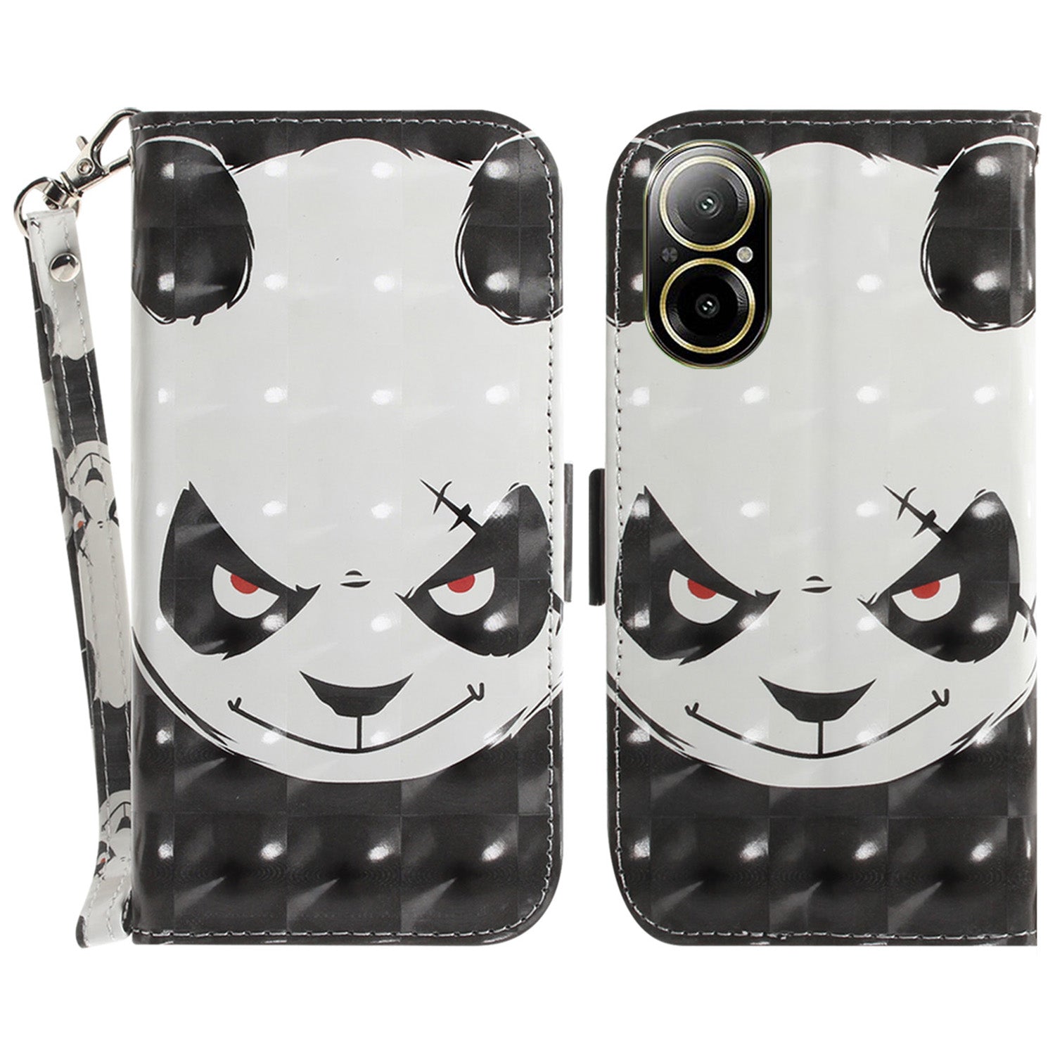 For Realme C67 4G Case Pattern Printing Shockproof Leather Phone Cover with Strap
