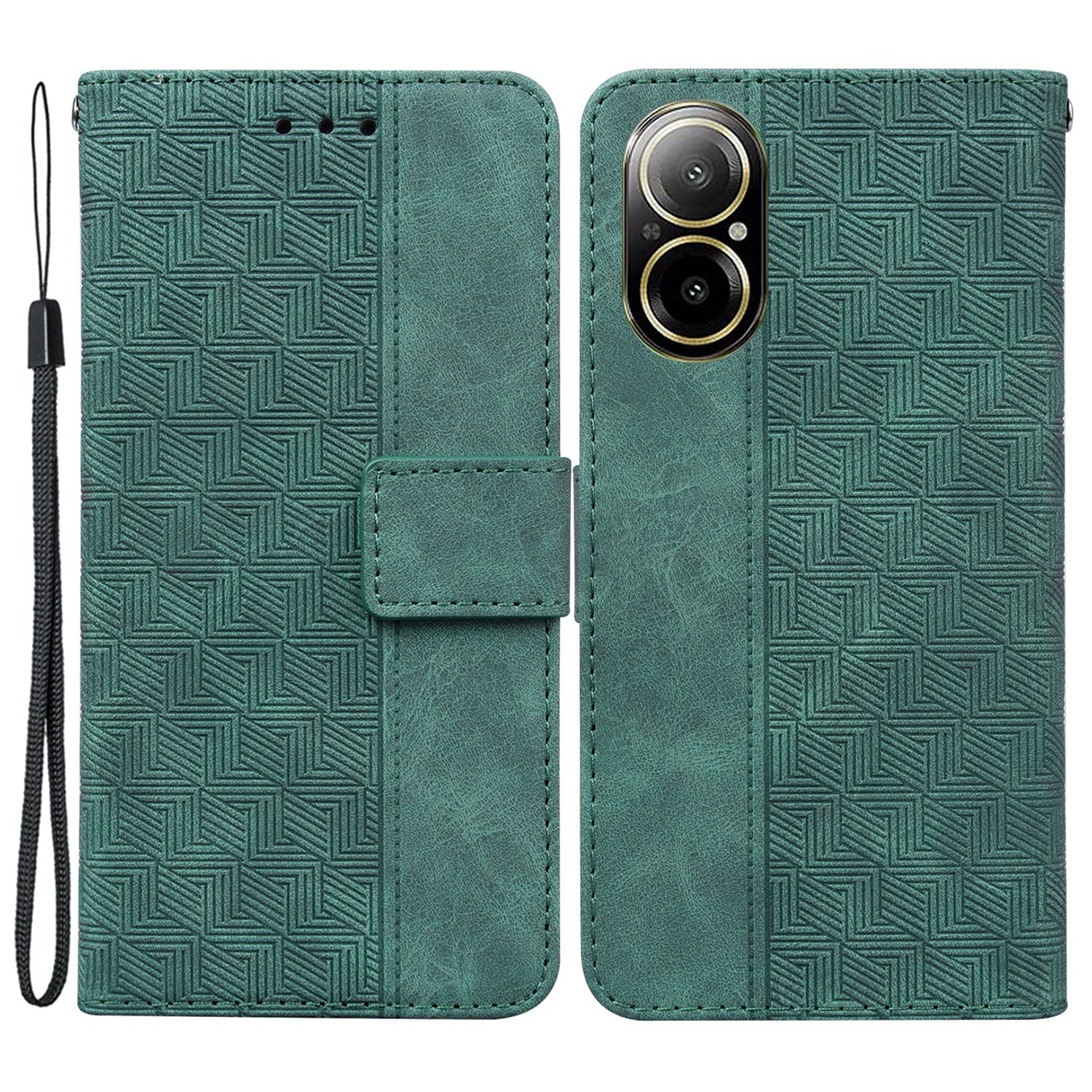 For Realme C67 4G Case Geometry Leather Flip Wallet Handbag Phone Cover