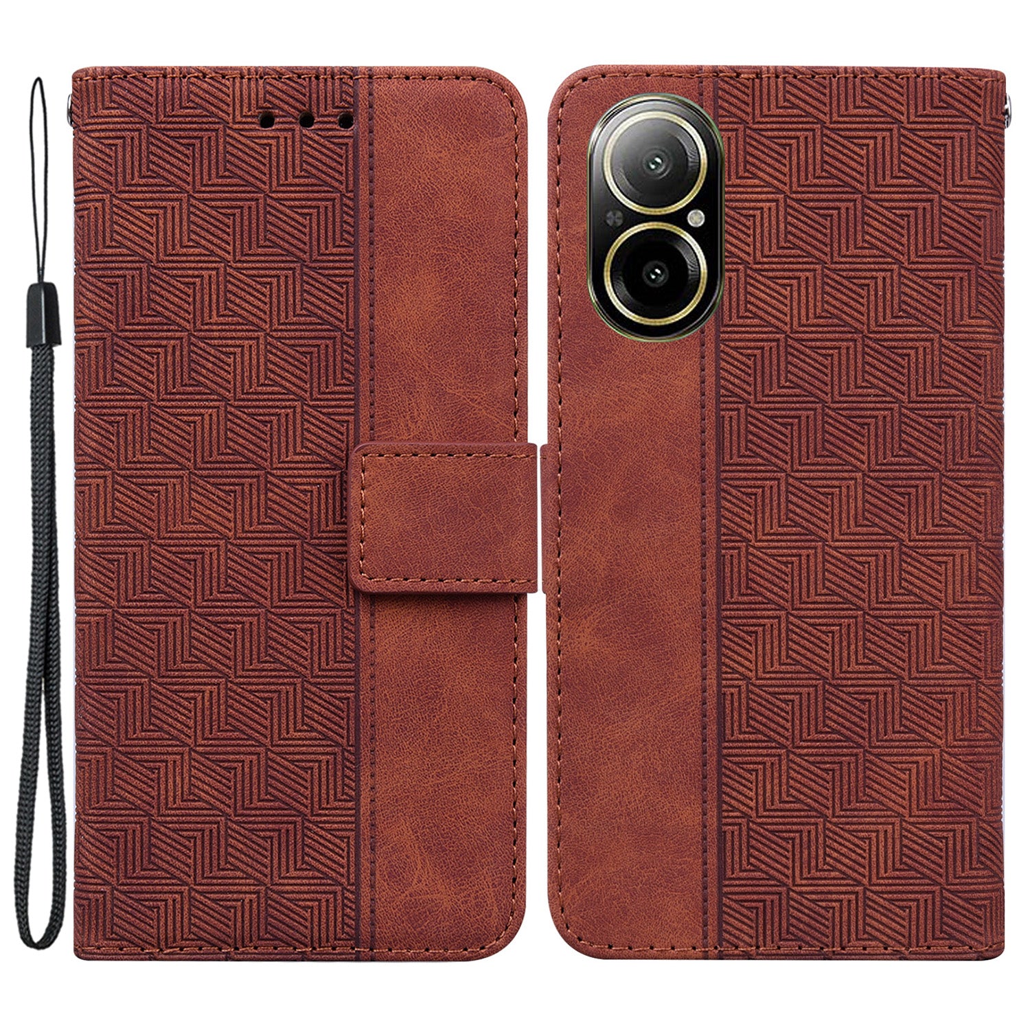 For Realme C67 4G Case Geometry Leather Flip Wallet Handbag Phone Cover