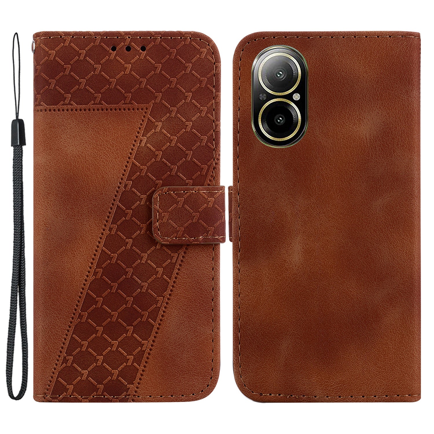 For Realme C67 4G Case Wallet Flip Leather Phone Cover 7-Shape Pattern