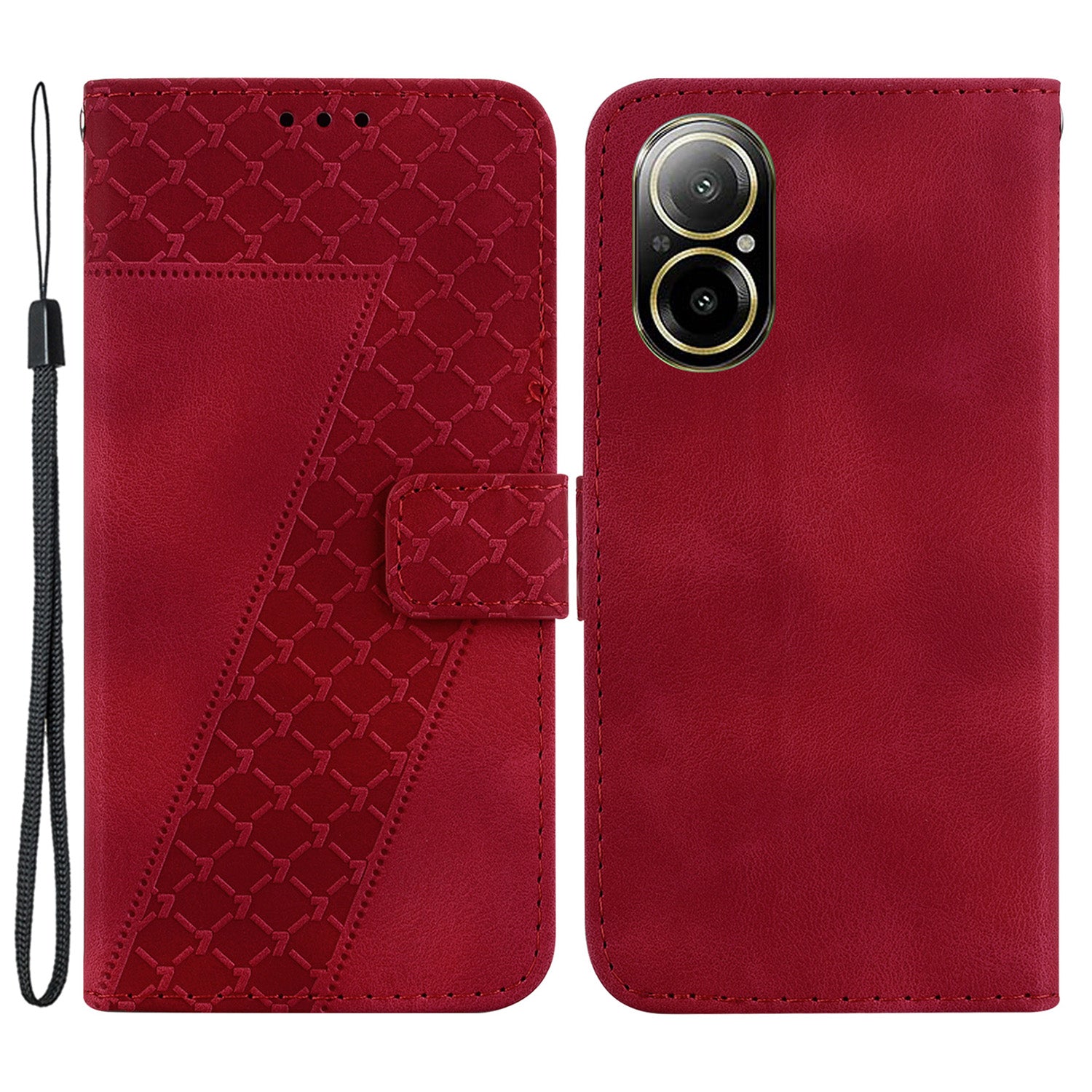 For Realme C67 4G Case Wallet Flip Leather Phone Cover 7-Shape Pattern