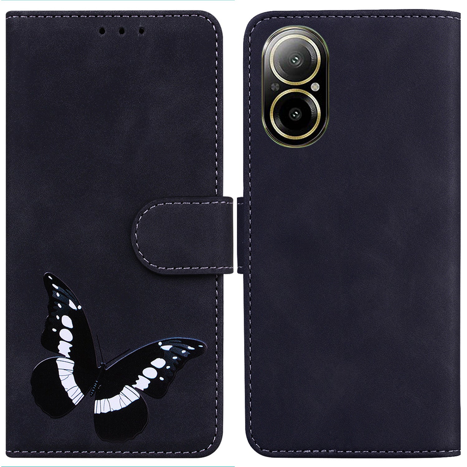 For Realme C67 4G Phone Case Anti-Scratch Butterfly Printing Leather Flip Cover