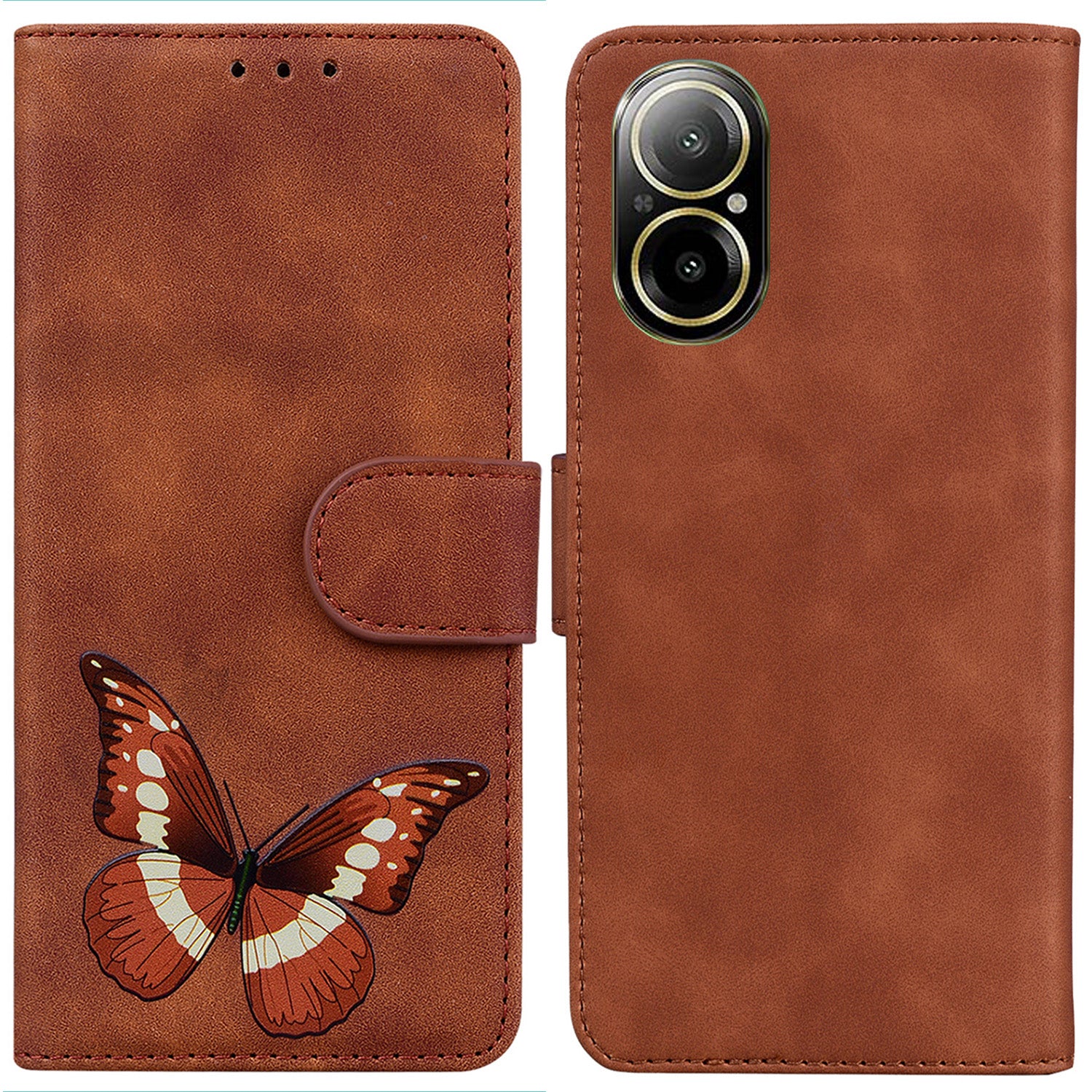 For Realme C67 4G Phone Case Anti-Scratch Butterfly Printing Leather Flip Cover