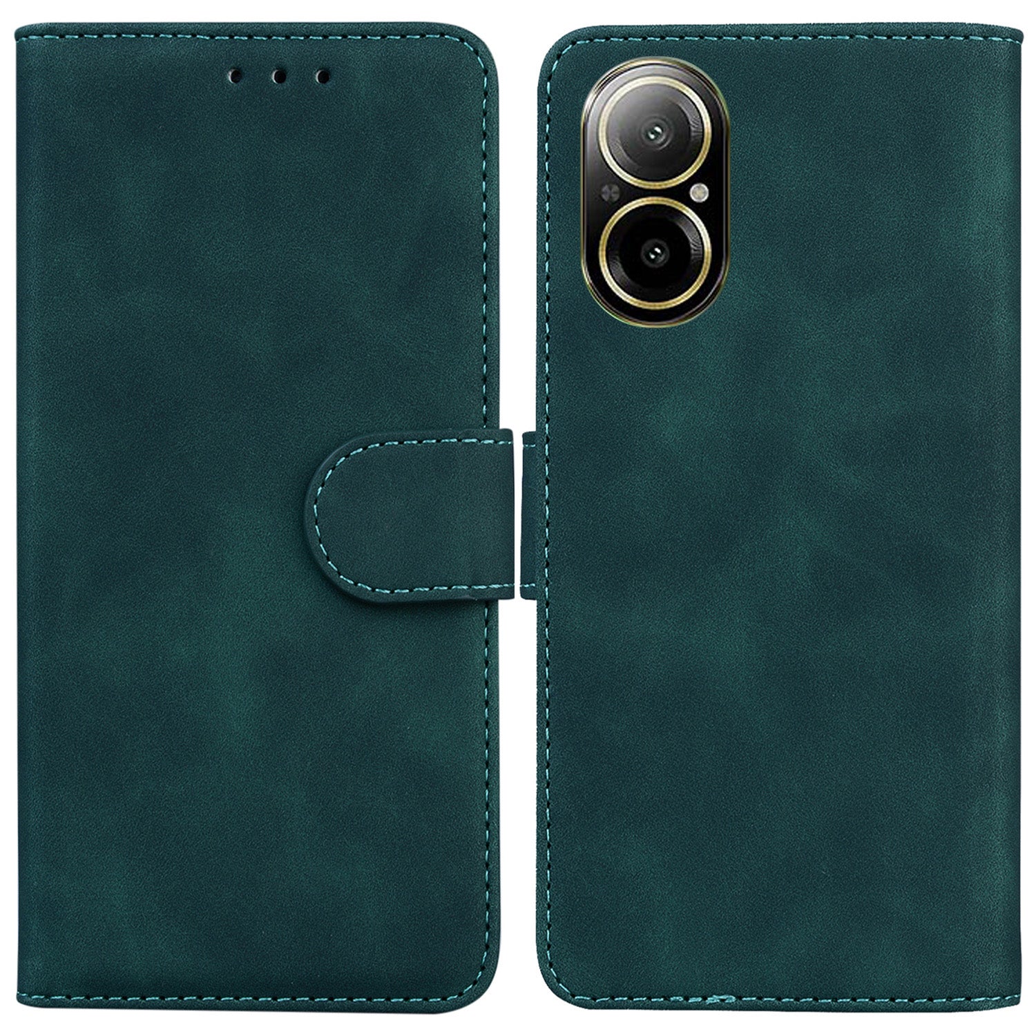 For Realme C67 4G Case Solid Color Leather Folio Wallet Phone Cover