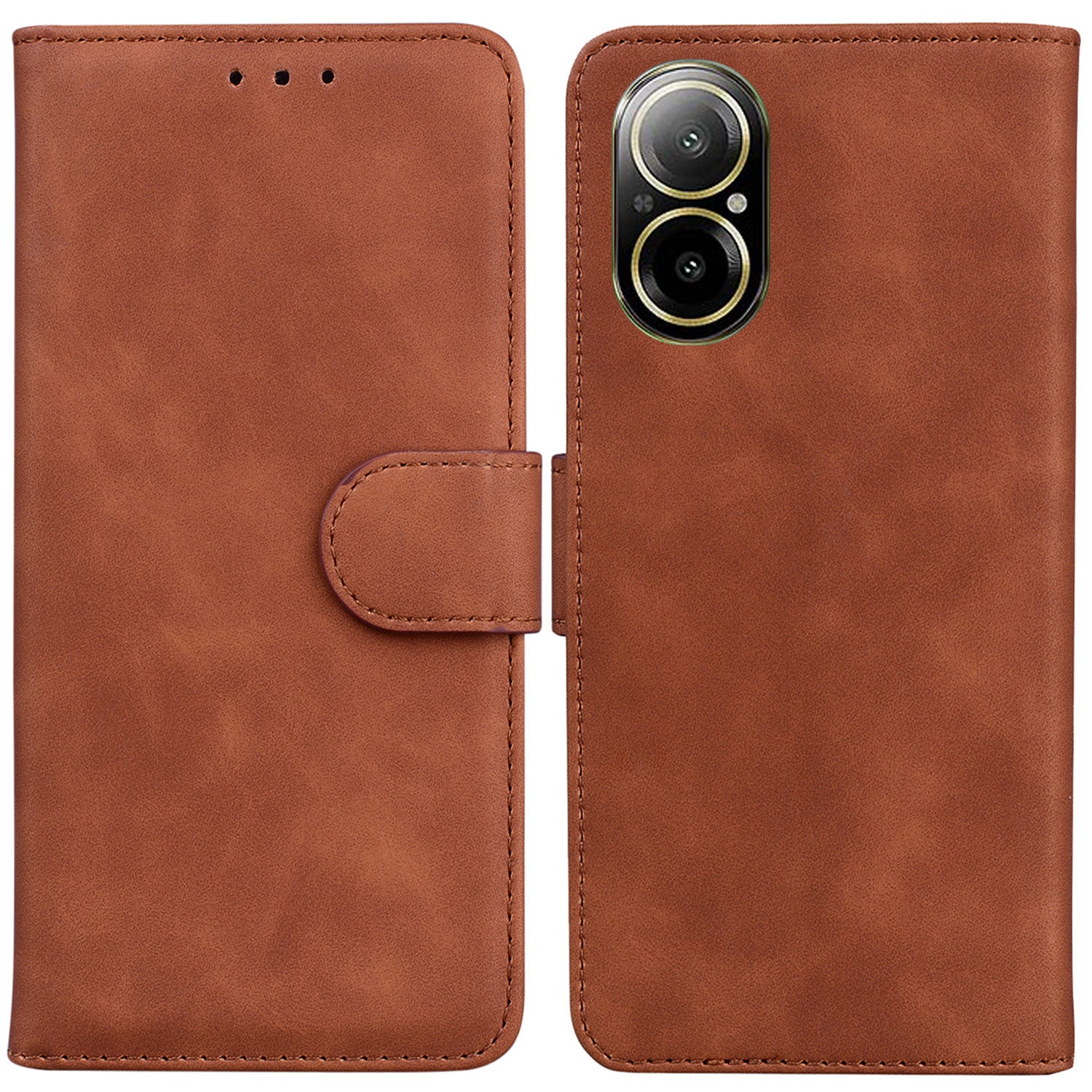 For Realme C67 4G Case Solid Color Leather Folio Wallet Phone Cover