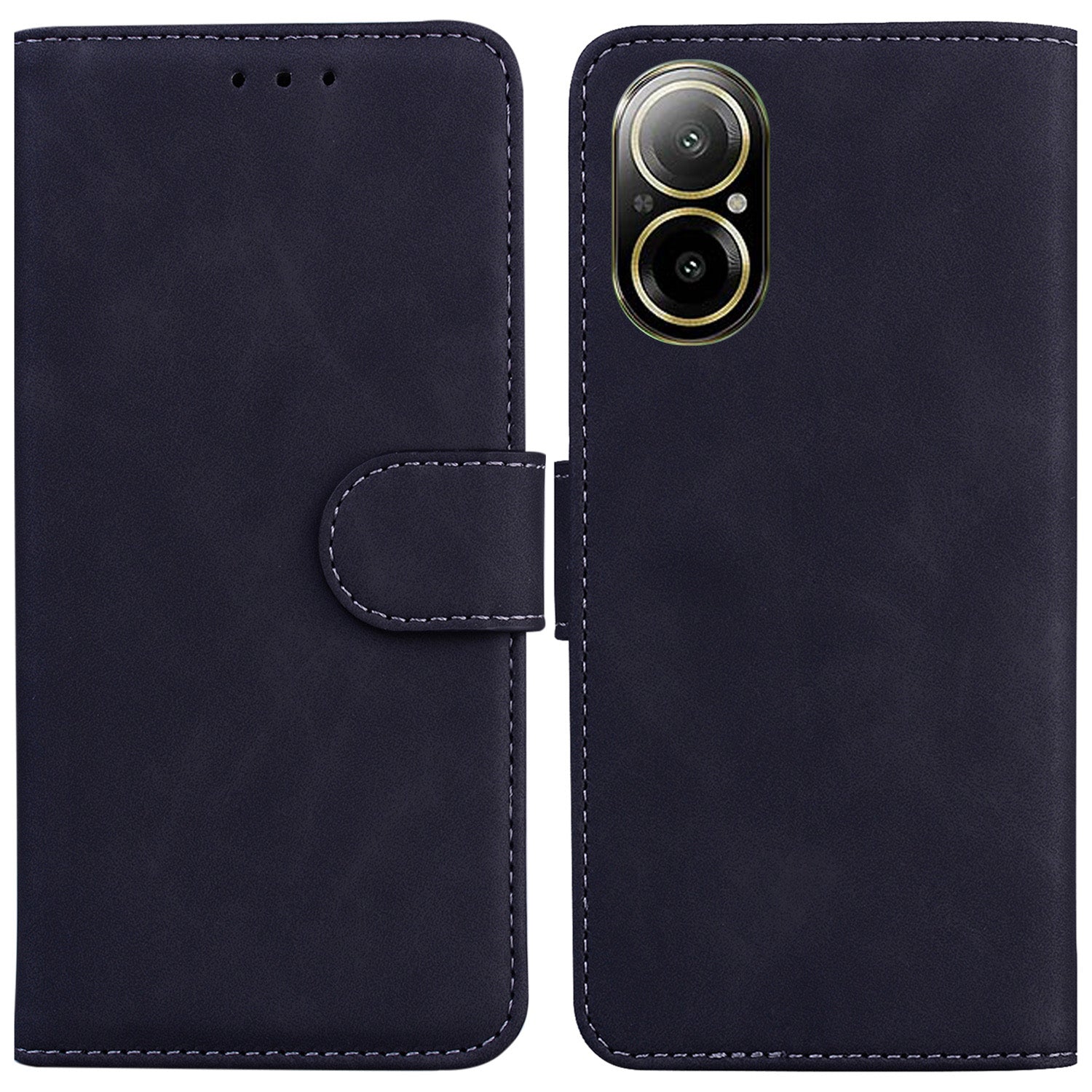 For Realme C67 4G Case Solid Color Leather Folio Wallet Phone Cover