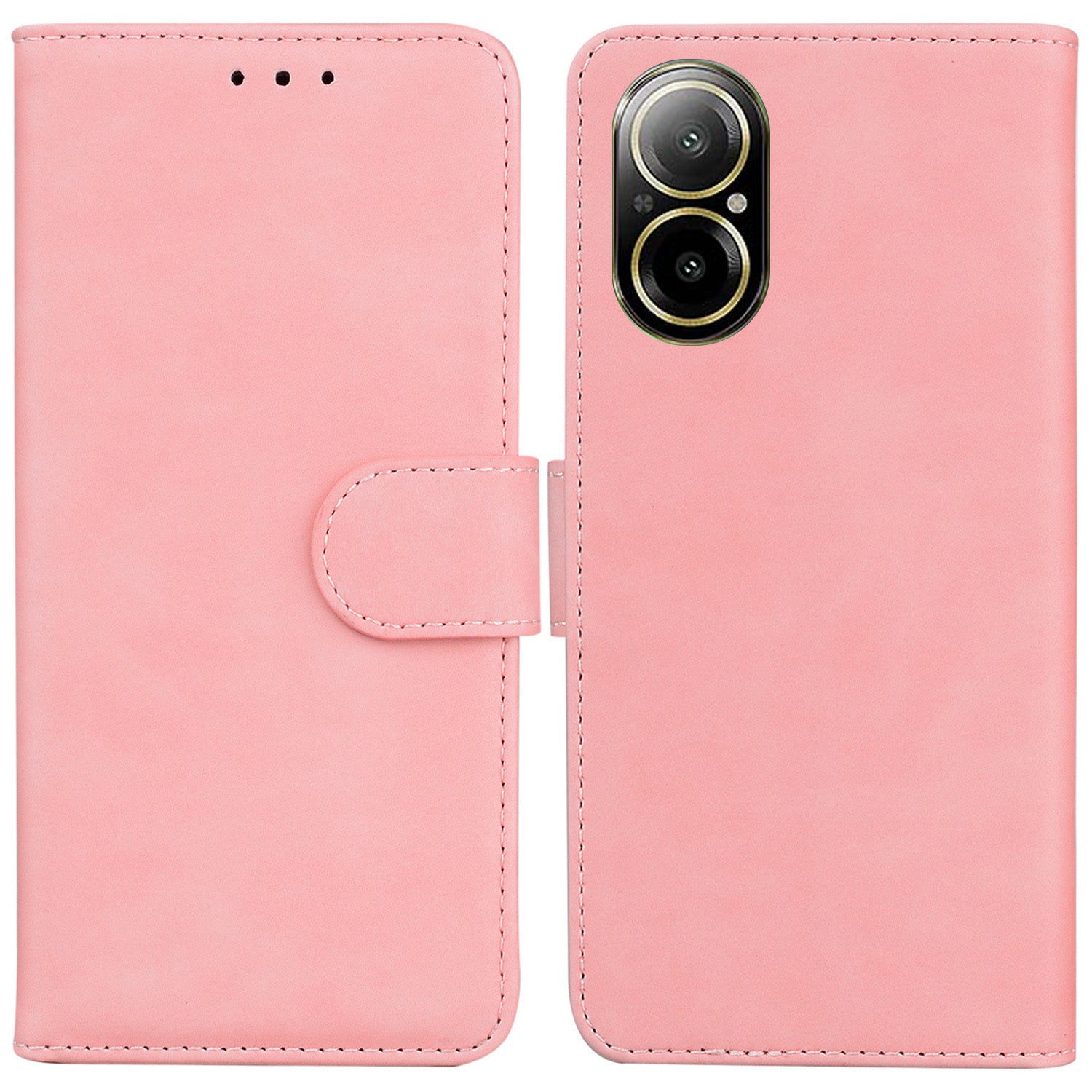 For Realme C67 4G Case Solid Color Leather Folio Wallet Phone Cover