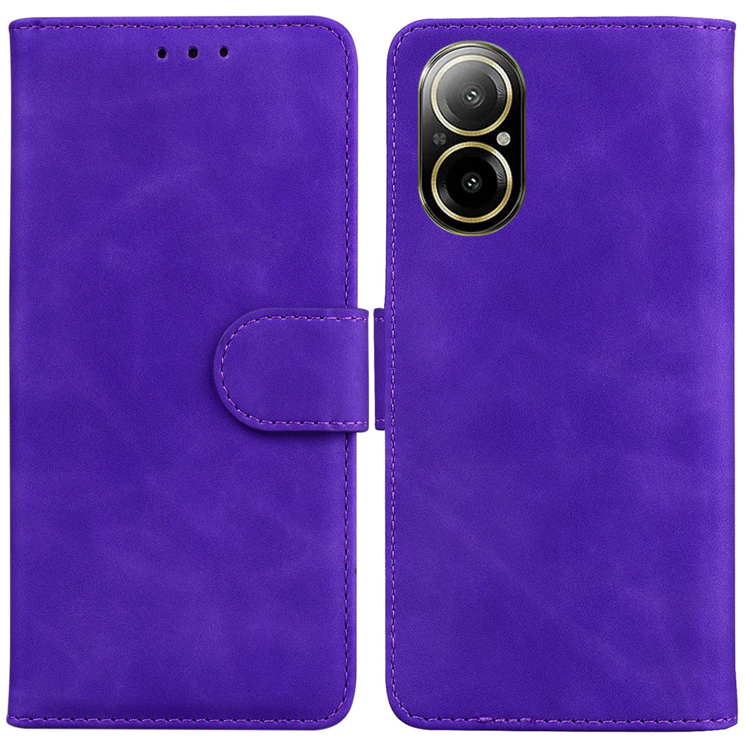 For Realme C67 4G Case Solid Color Leather Folio Wallet Phone Cover