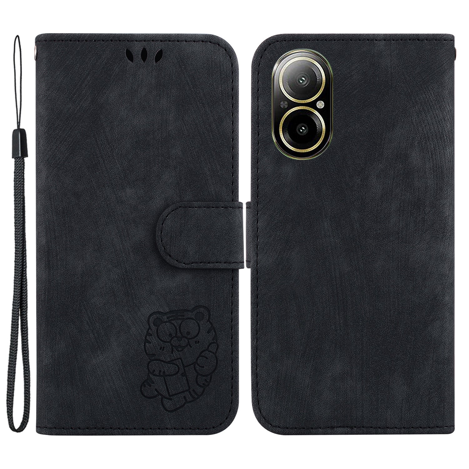 For Realme C67 4G Case Lovely Tiger Imprinted Leather Anti-Scratch Phone Cover