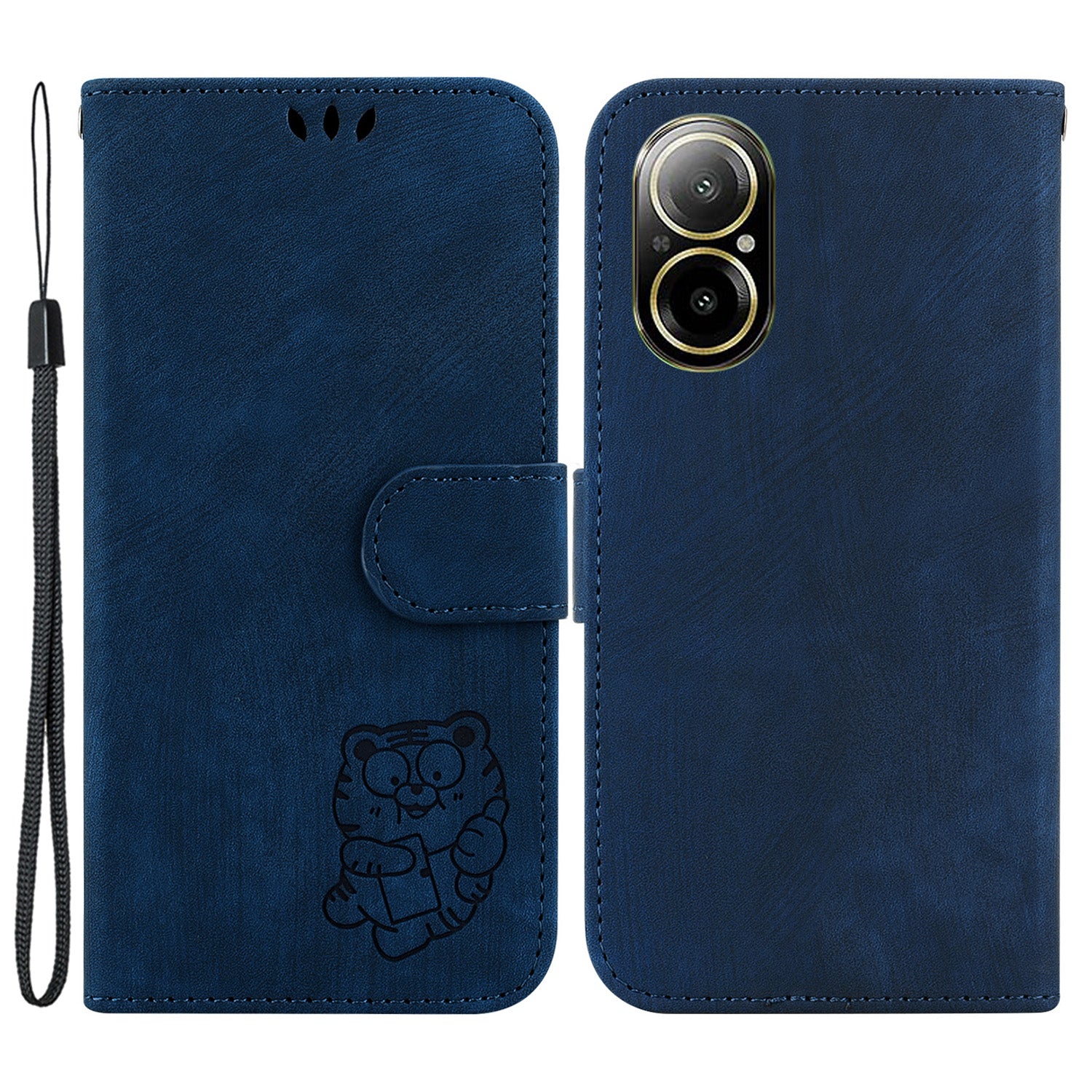 For Realme C67 4G Case Lovely Tiger Imprinted Leather Anti-Scratch Phone Cover