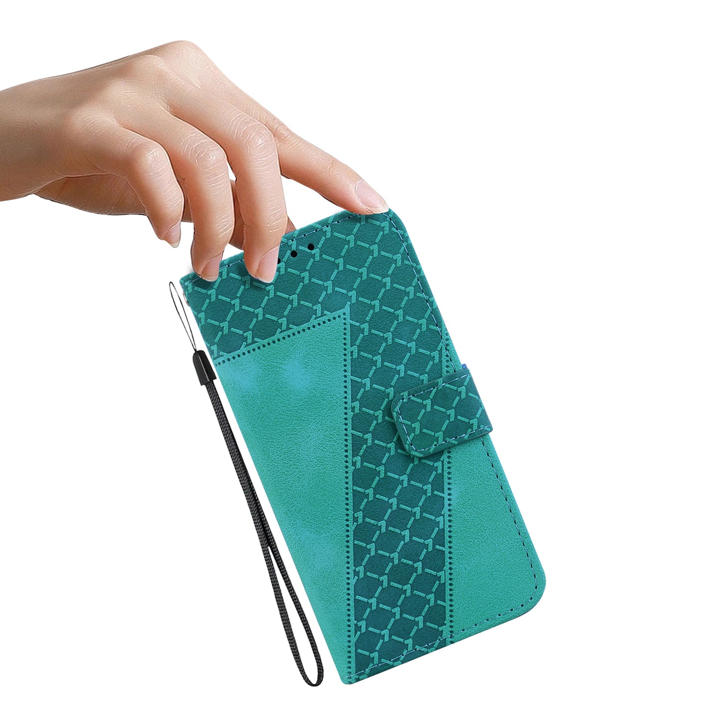 For Motorola Moto G Power (2024) Case PU Leather 7-Shape Pattern Flip Folio Phone Cover