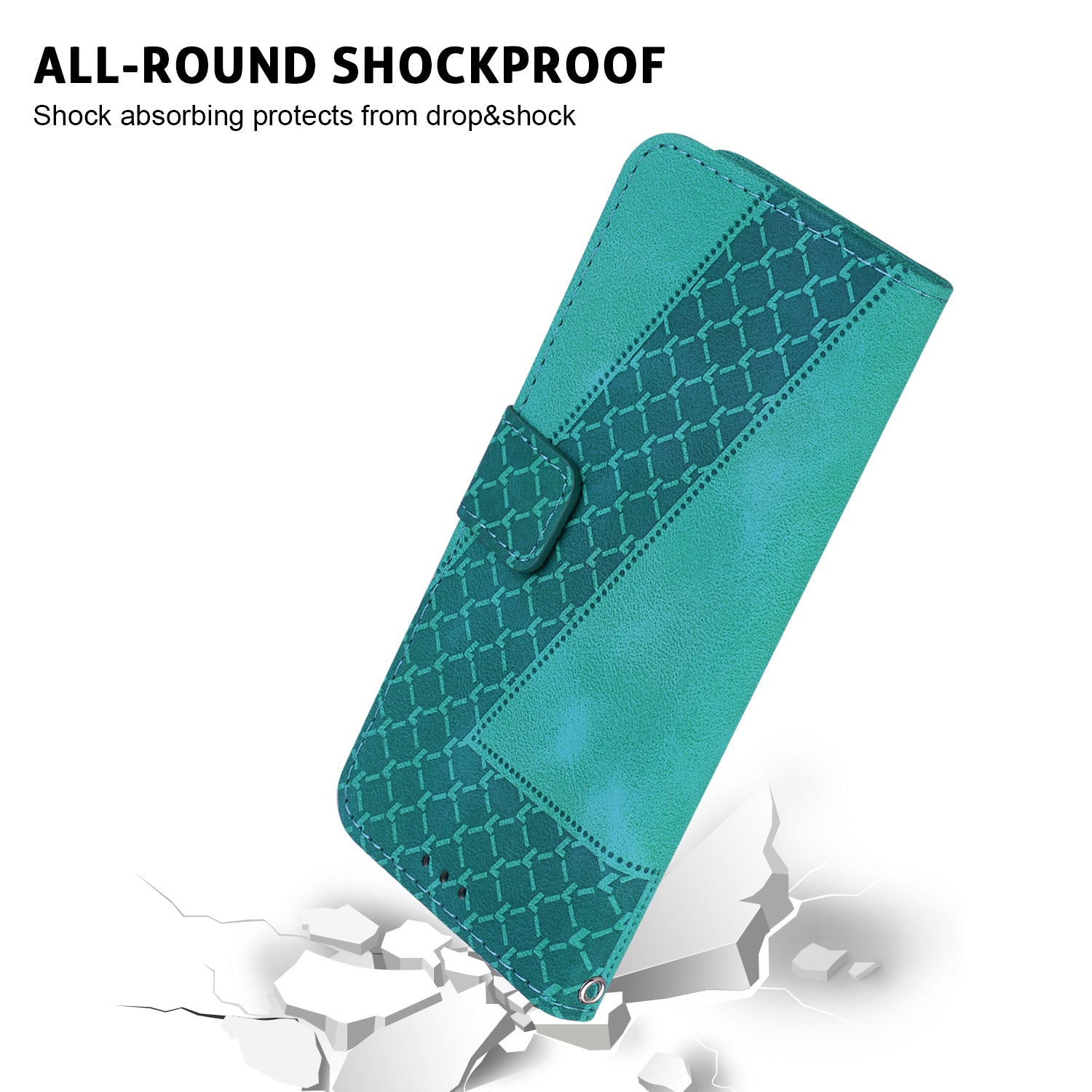 For Motorola Moto G Power (2024) Case PU Leather 7-Shape Pattern Flip Folio Phone Cover